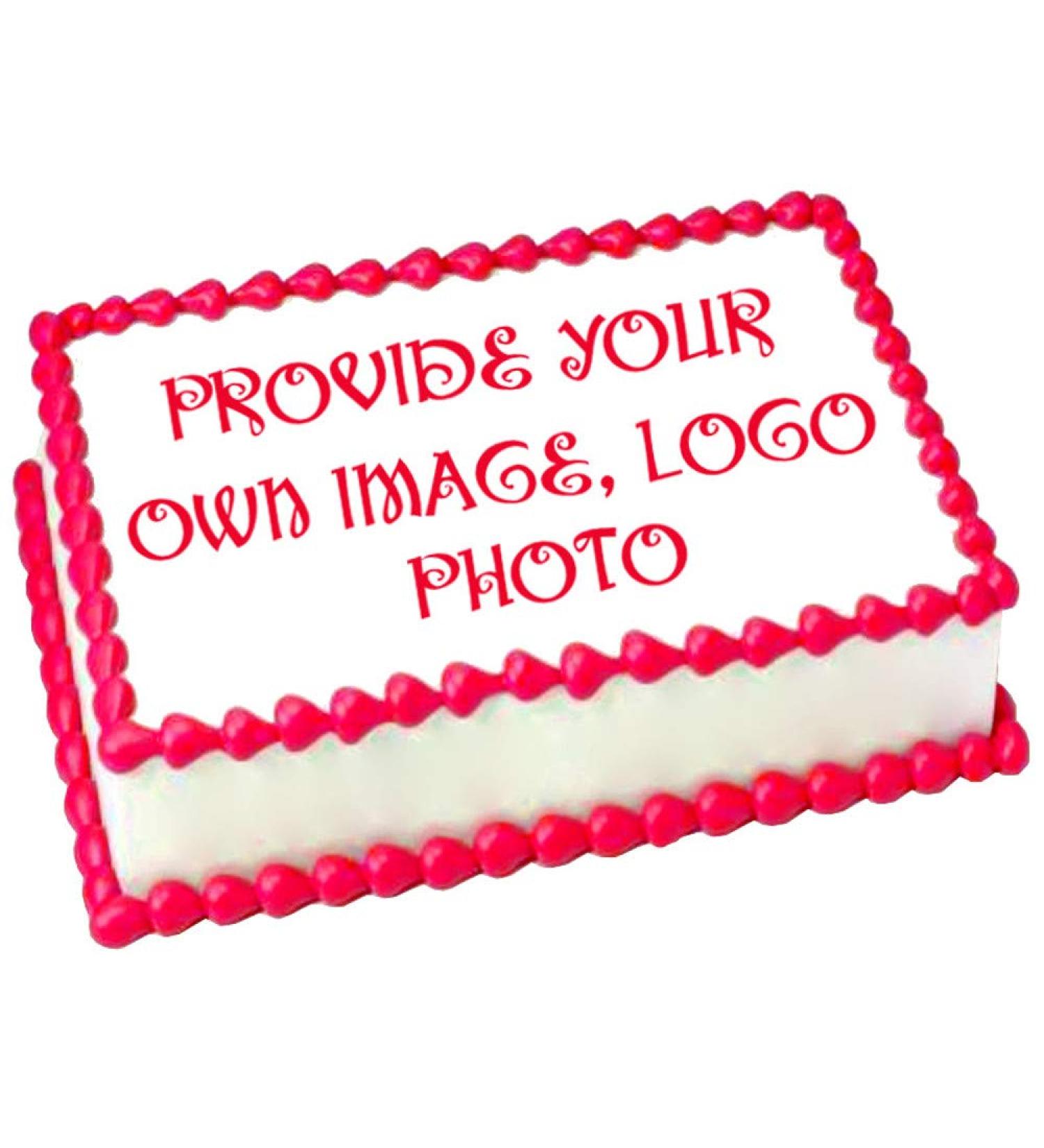 Customize Your Cake with Personalized Edible Image Logo or Photo | 1/4 Sheet (10.5 x 8) Icing Sheet Topper - Buy Online on SooperMarket.com