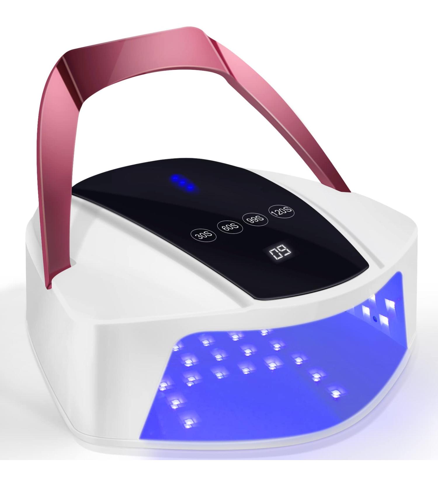 96w Rechargeable UV Nail Lamp | Cordless LED Light for Gel Nails | Portable Handle, Auto Sensor & 4 Timers | Professional Nail Curing Tool - Buy Online on SooperMarket.com