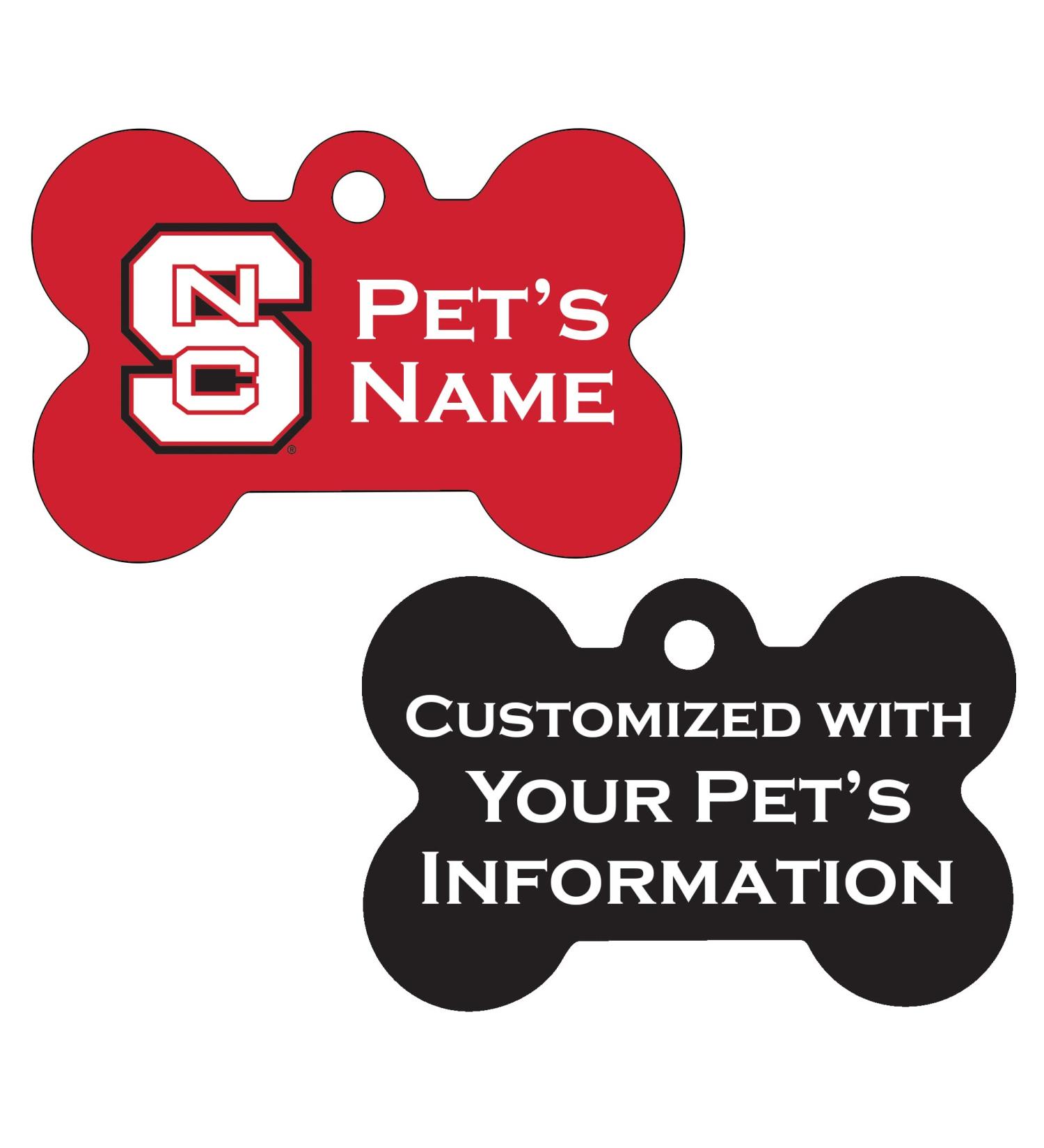 NC State Wolfpack 2-Sided Dog & Cat Tag - Personalized Bone Red Pet ID | Officially Licensed - Buy Online on SooperMarket.com