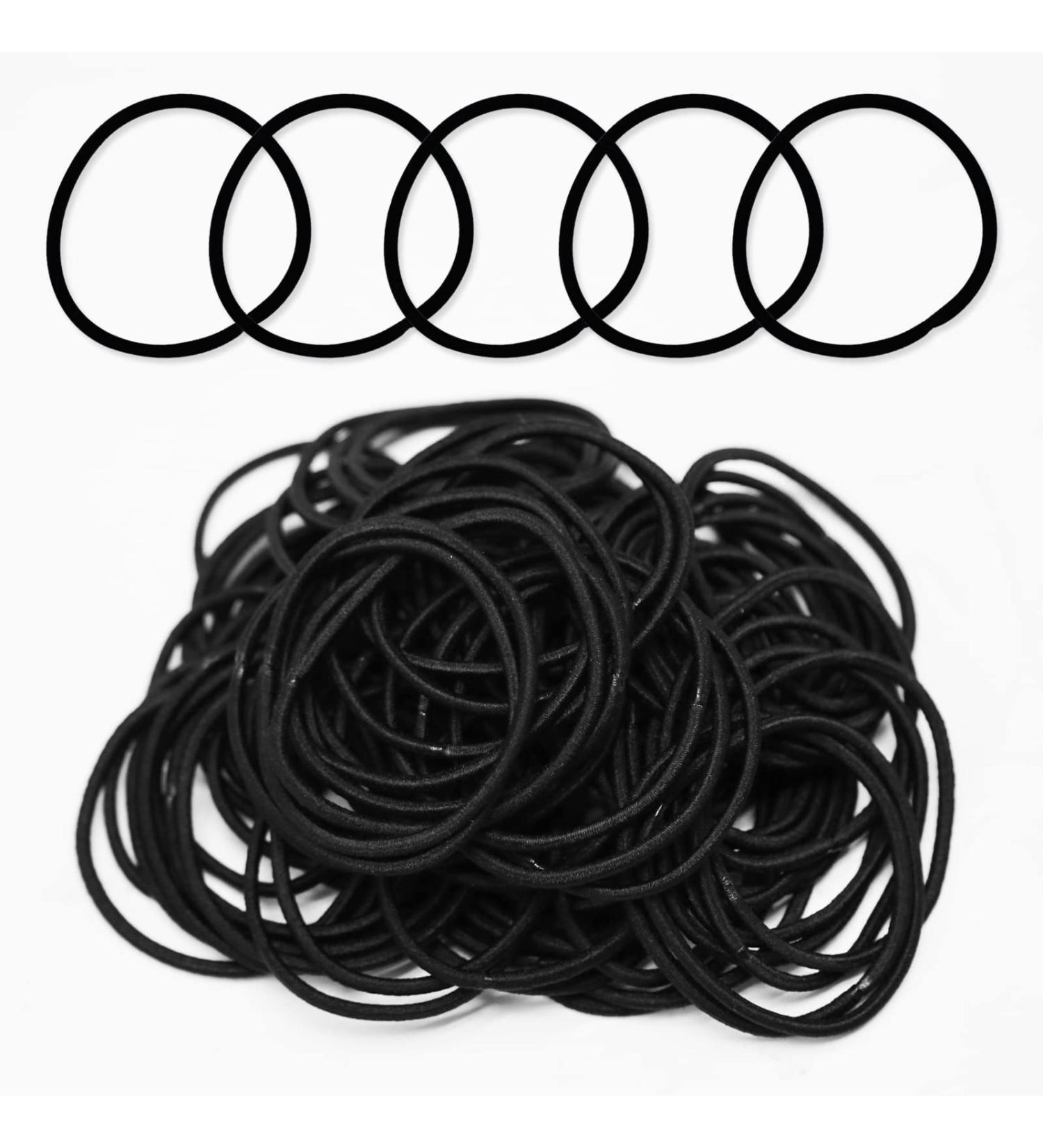 100pcs Black Elastic Hair Bands Small Elastic Hair Bobbles For Women 2mm Thin Hair Tie for Kids Soft Hair Bands withou Metal Elastic Ponytail Holder Gentle Elastics Hair Ties - Buy Online on SooperMarket.com