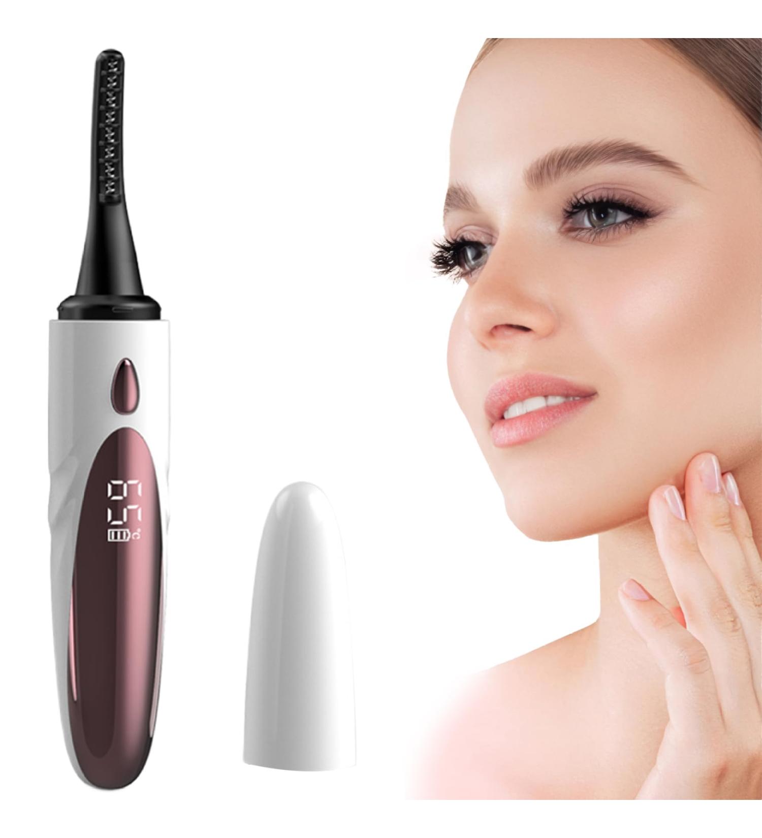 Heated Eyelash Curler Double-Sided Anti-Burn Electric Eyelash Curler 4 Temp Settings Heated Lash Curler Rechargeable Eyelash Curlers with Comb for Women Gifts White 1 Set - Buy Online on SooperMarket.com