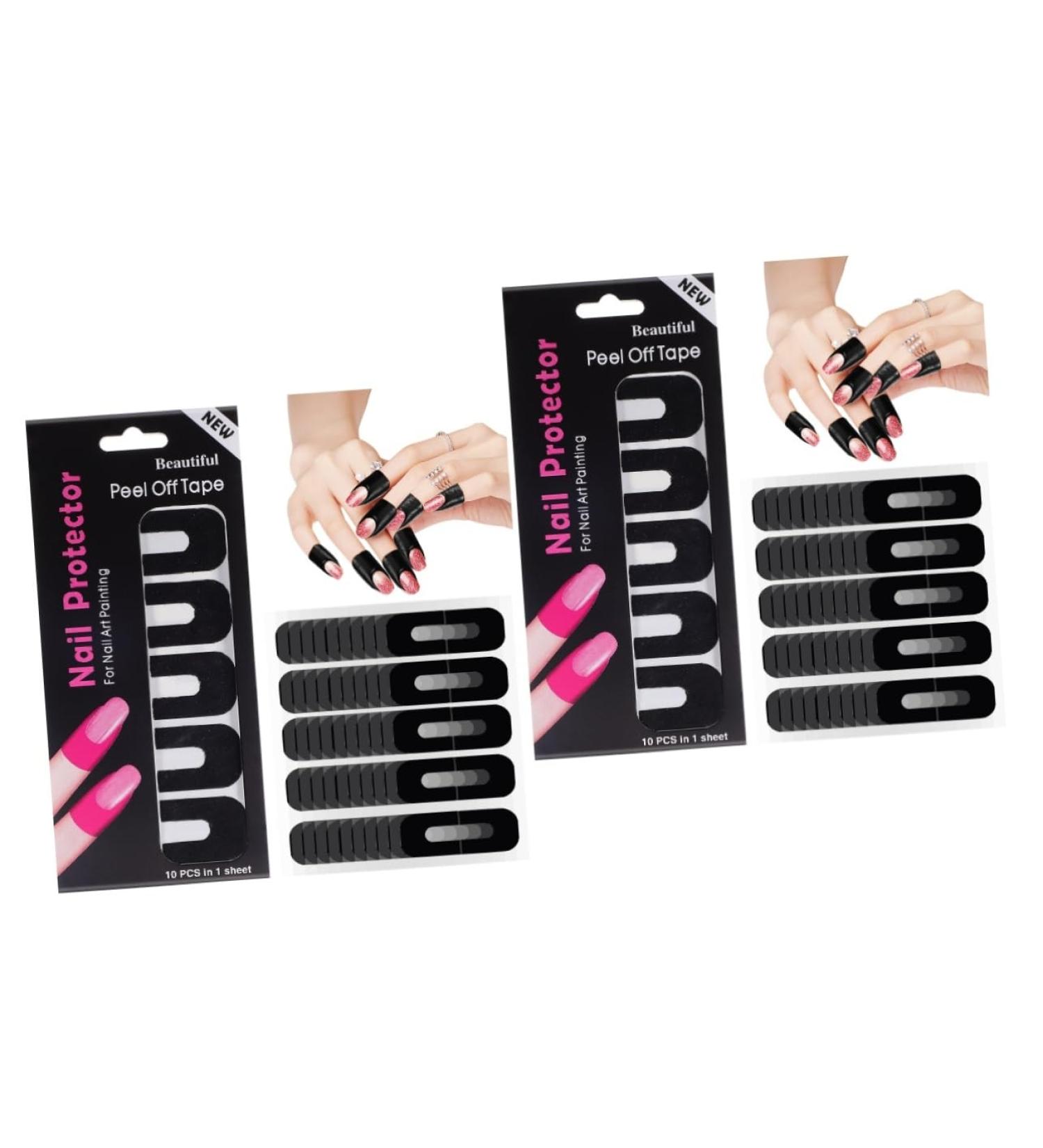 FRCOLOR Nail Protector 200 Sheets Safety mask Protector Nail Care Tools Nail Polish Nail tearable Edge Sticker Protective Agent Protective Film s Sticker Adhesive Tape 3.00X2.50X0.10CMx2pcs As Shownx2pcs - Buy Online on SooperMarket.com