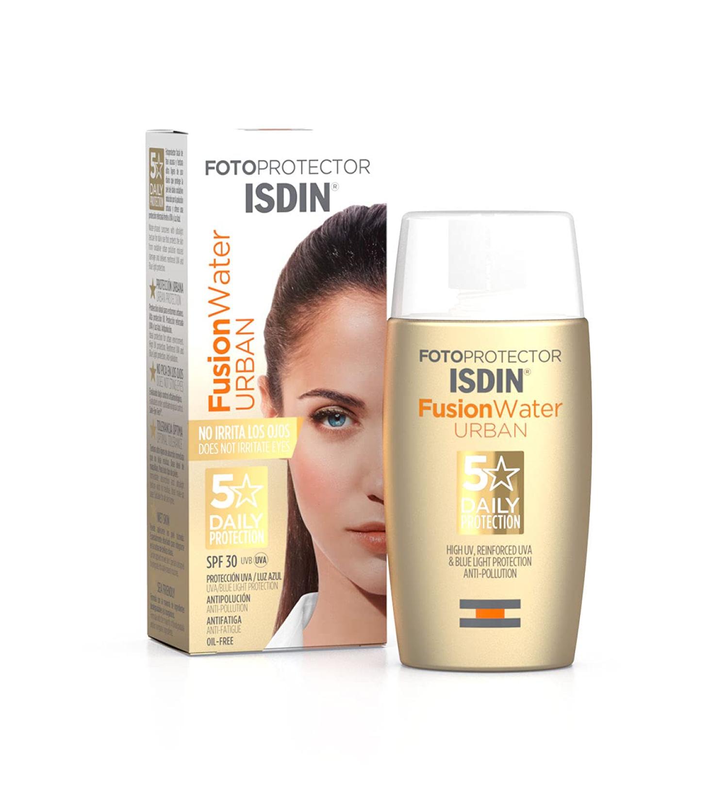 ISDIN Fotoprotector Fusion Water Urban SPF 30 - Ultra-Light Daily Sun Protection (50ml) | Best UV Shield for Urban Environments - Buy Online on SooperMarket.com