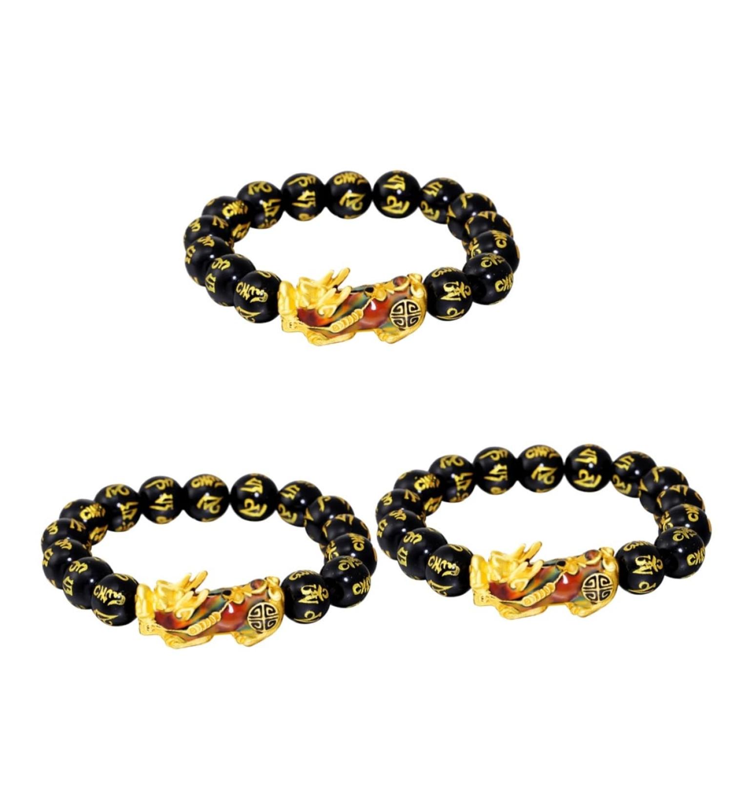 FRCOLOR 2pcs Bracelet Blue Bracelet Buddha Bracelets Pi Yao Bracelet Feng Shui Bracelet Pulseras De Proteccion y Buena Suerte Dragon Bracelet Man Bracelet Beaded Display Alloy Male 21x3CMx3pcs As Shownx3pcs - Buy Online on SooperMarket.com