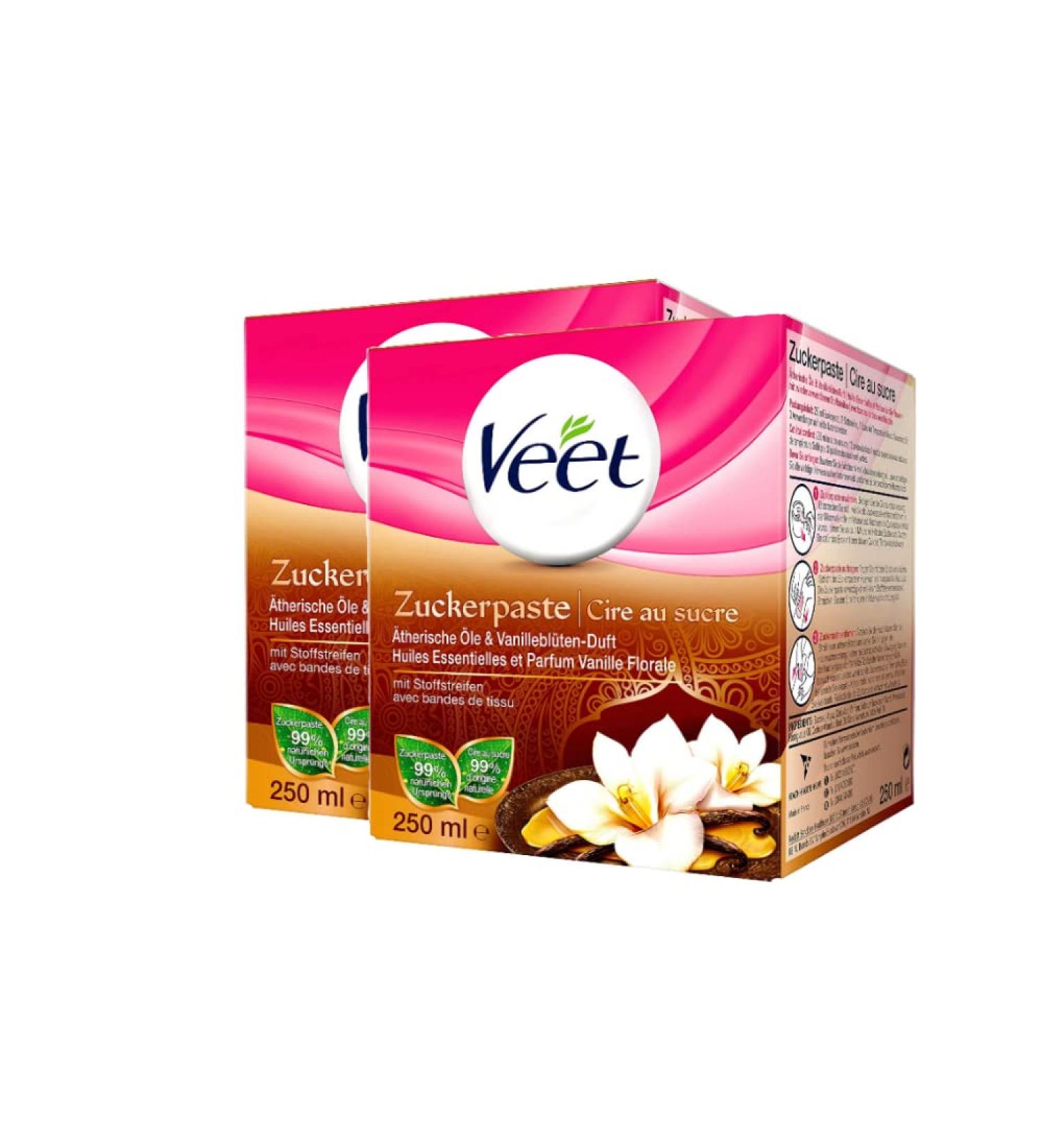 Veet Sugaring Sugar Paste Vanilla Blossom - Smooth Skin Hair Removal 500ml (2-Pack) Lasts Up to 4 Weeks - Buy Online on SooperMarket.com
