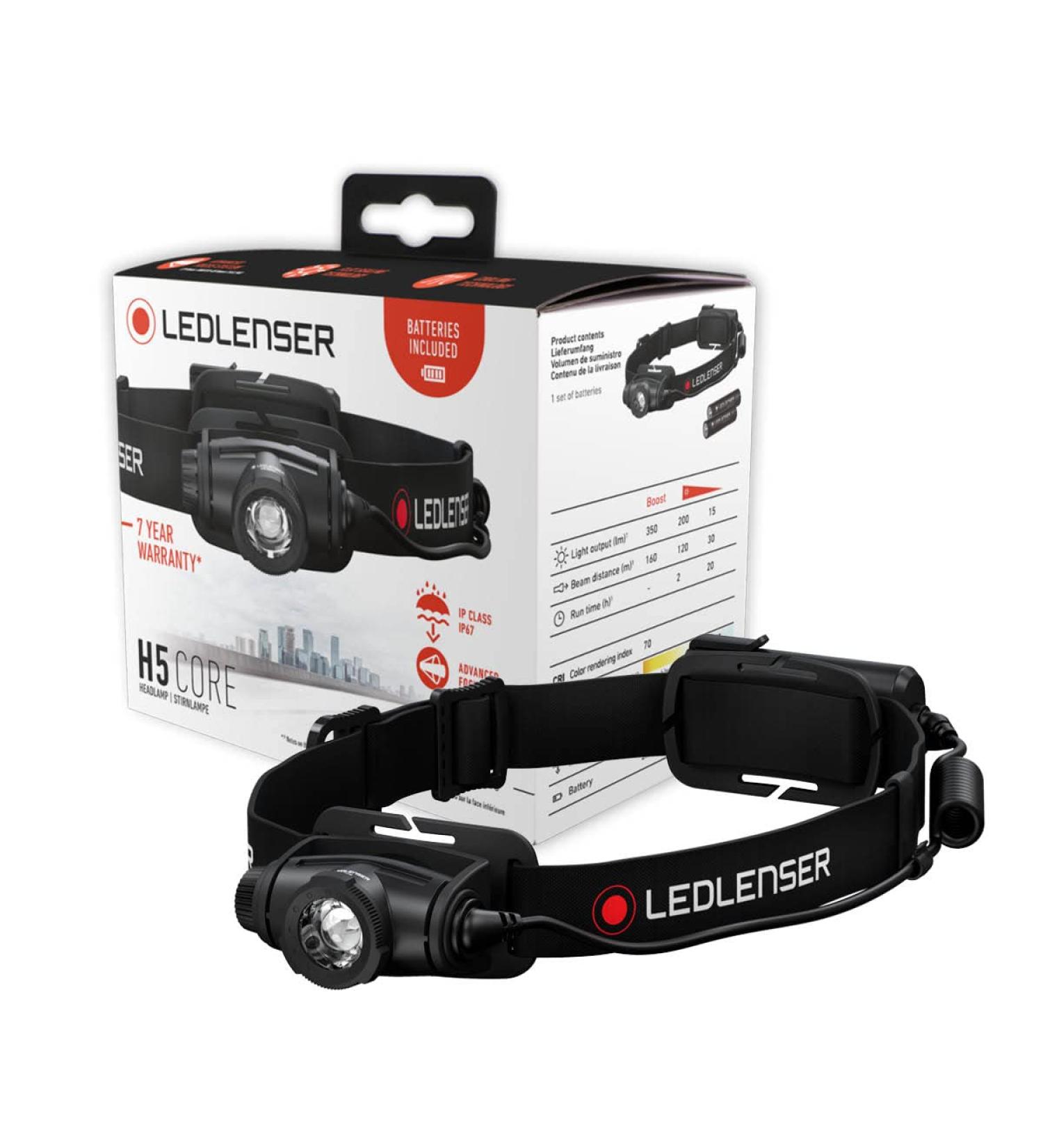 Buy Ledlenser H5 Core Headlamp - 350 Lumens Waterproof IP67 Focusable & Dimmable - Includes Batteries | Fast International Shipping - Buy Online on SooperMarket.com