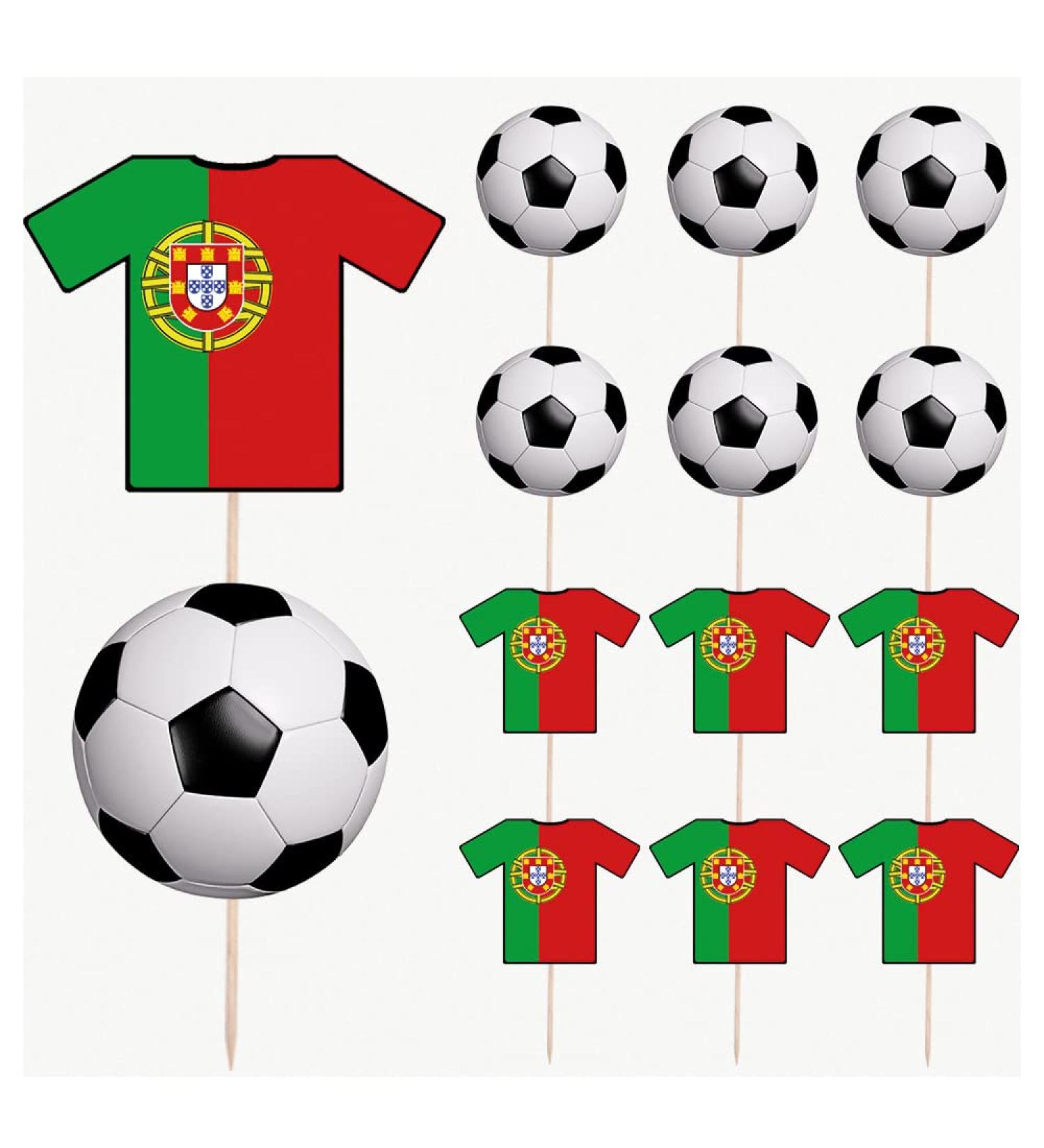 Portugal Football Party Food & Cupcakes Picks Decorations Toppers World Cup 2022 (pack of 14) - Buy Online on SooperMarket.com