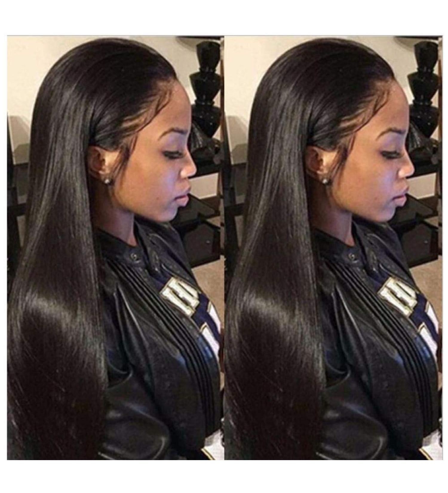 BGHJUE N Black Long Straight Synthetic Wig - Heat Resistant Glueless Full Wig for Women | Body Wave Style Average Cap Size - Buy Online on SooperMarket.com
