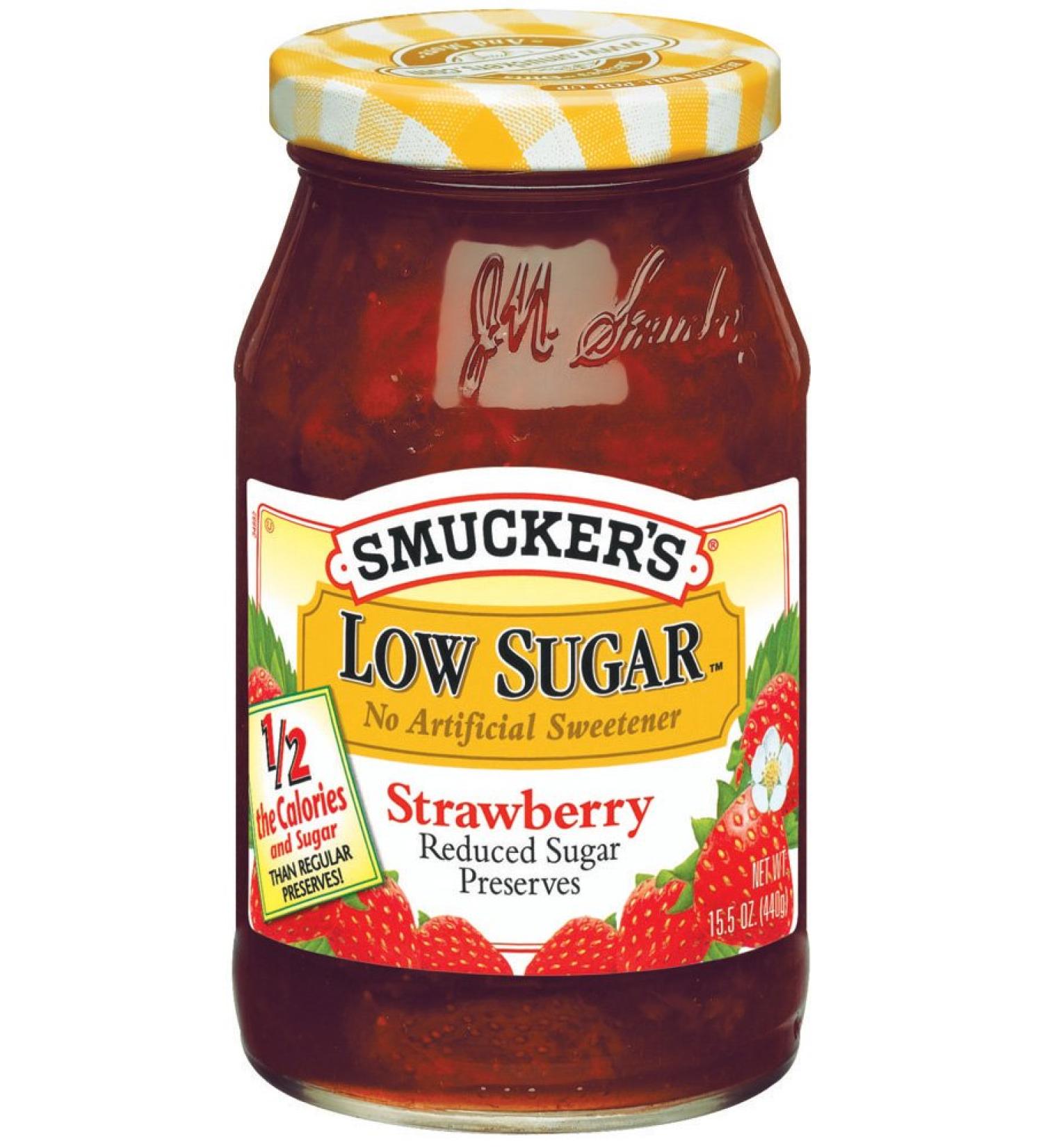 Smucker's Low Sugar Reduced Sugar Strawberry Preserves, 15.5000-Ounce (Pack of 6)