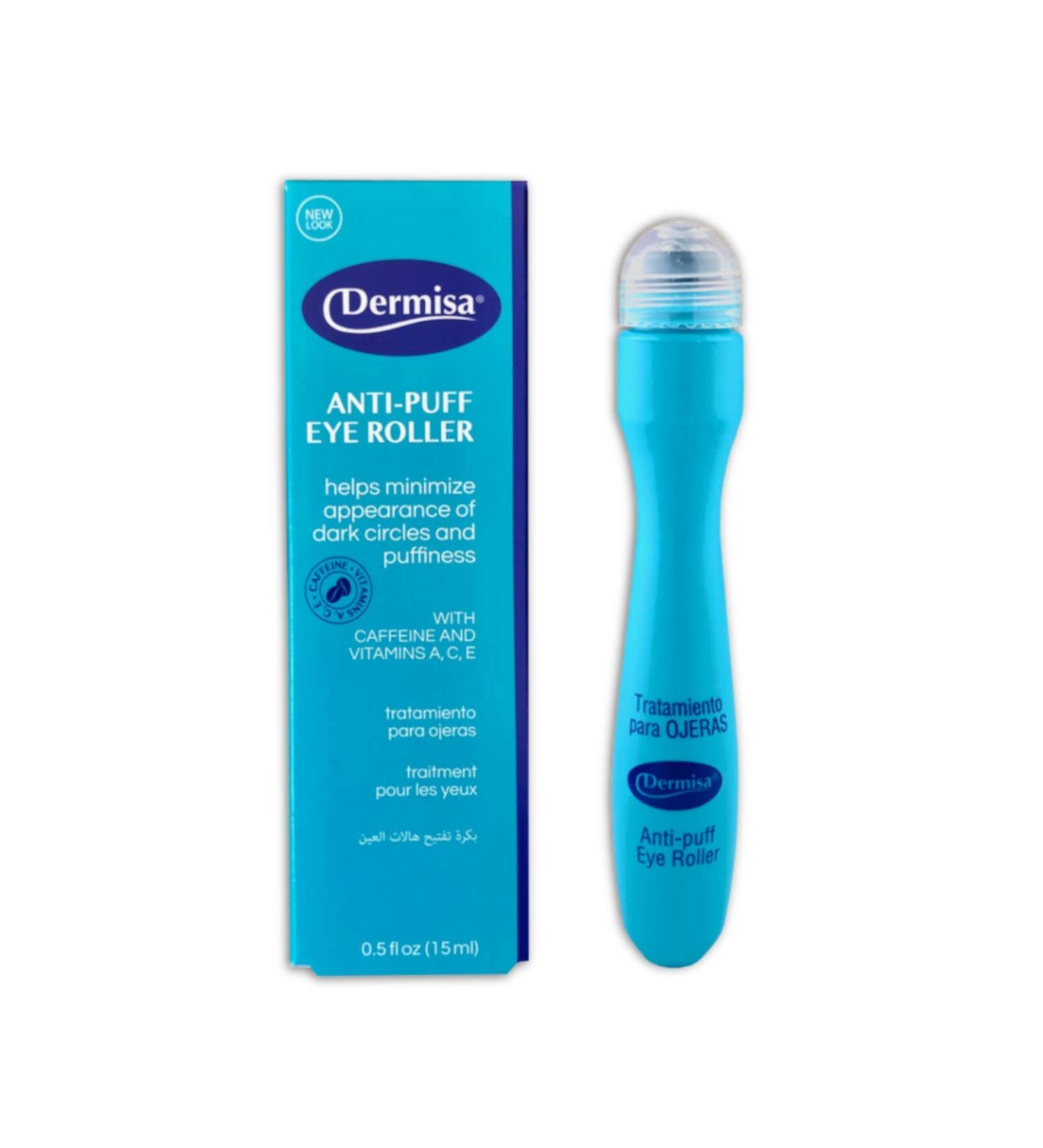 Dermisa Eye Roller for Puffy Eyes - Anti-Puff Dark Circle Treatment with Caffeine & Peppermint - Brightens Skin, Made in USA - 0.5 Fl Oz - Buy Online on SooperMarket.com