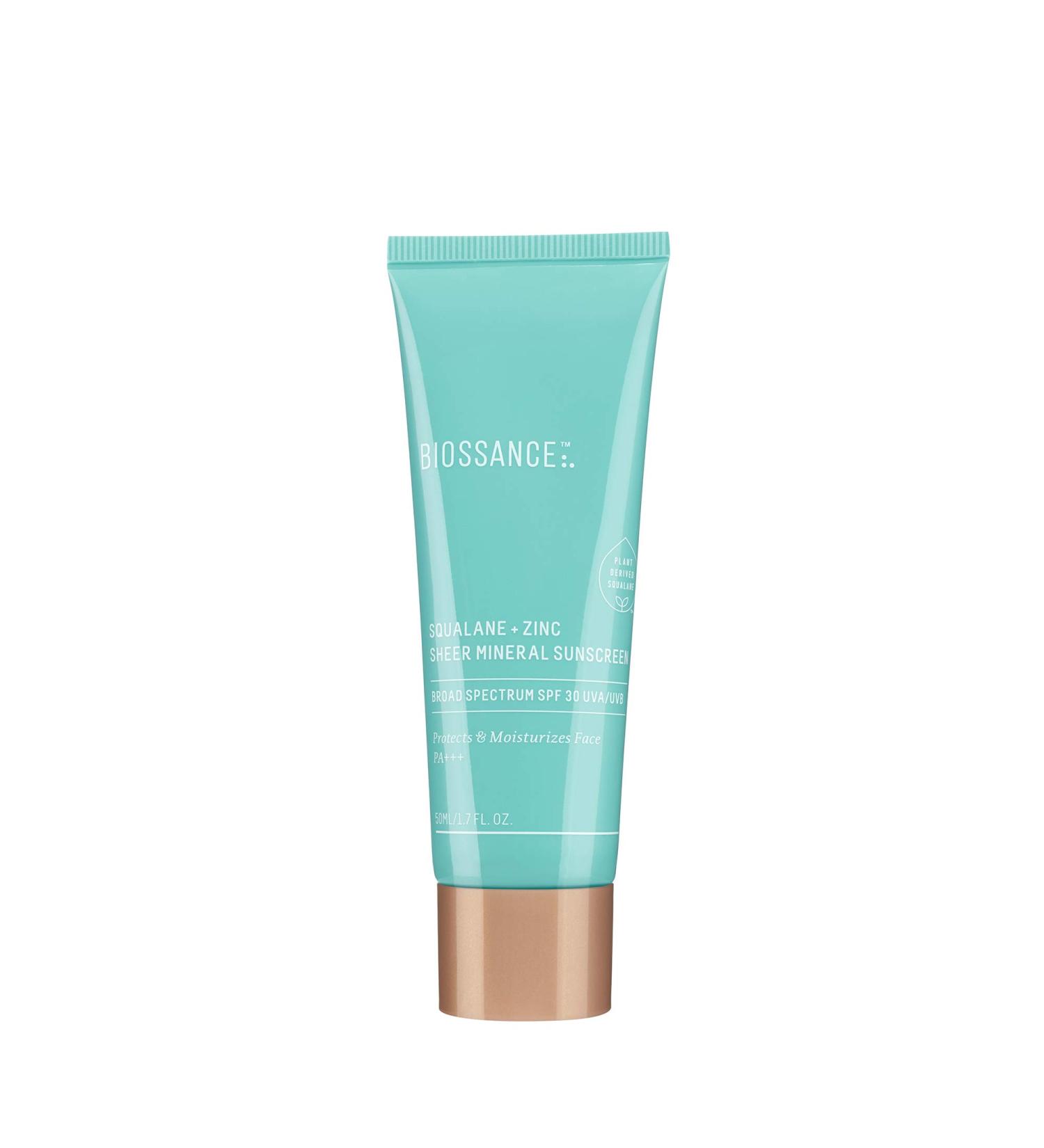 Biossance Squalane + Zinc Sheer Mineral Sunscreen SPF 30 PA+++: Lightweight and Non-Greasy Reef-Safe Sun Protection for Sensitive Skin (1.7 fl oz) - Buy Online on SooperMarket.com