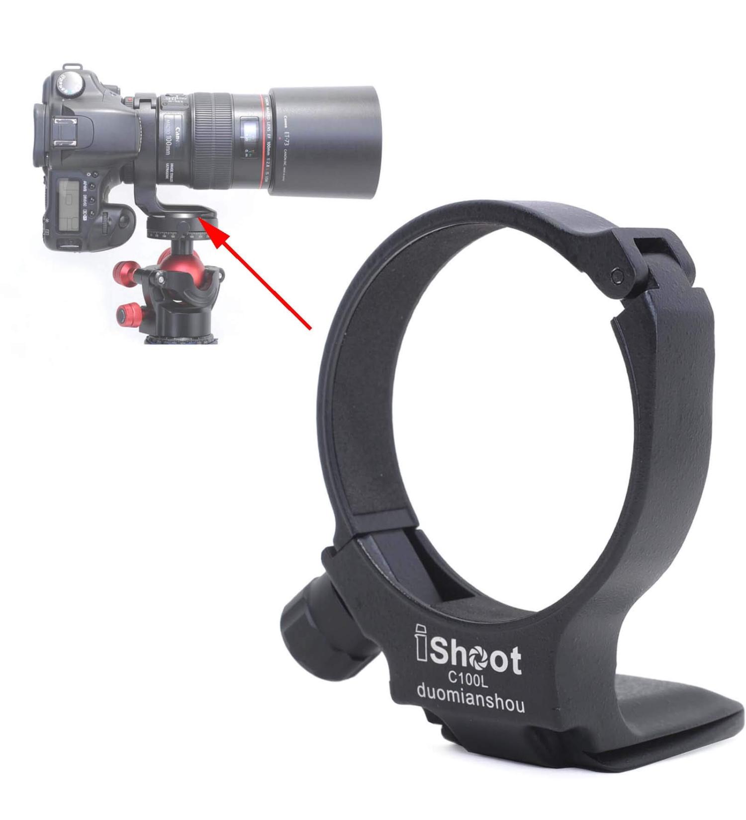 iShoot Tripod Mount Ring for Canon EF 100mm f/2.8L Macro Lens | ARCA Compatible Quick Release Plate | Replacement for Canon Tripod Mount Ring D - Buy Online on SooperMarket.com
