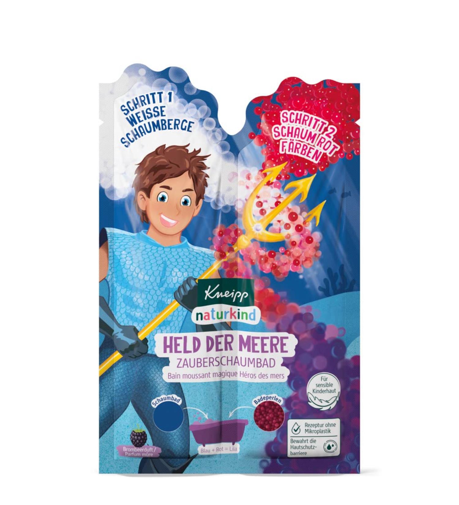 Kneipp Natural Child Hero of the Sea Bathing Fun | 2-in-1 Foam Bath & Bath Pearls | Children's Bath Gift - Blue Water White Foam Red Pearls - Buy Online on SooperMarket.com