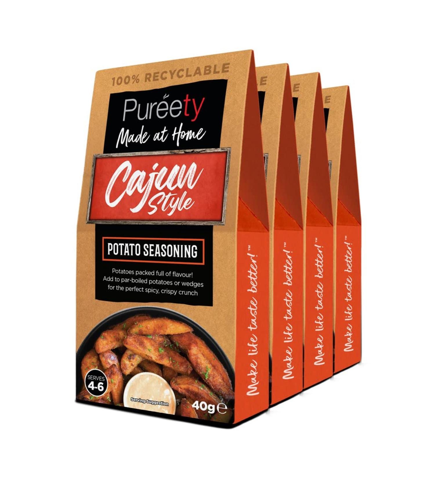Pureety Gourmet Flavours Potato Seasonings (Cajun Style x 4 packs)