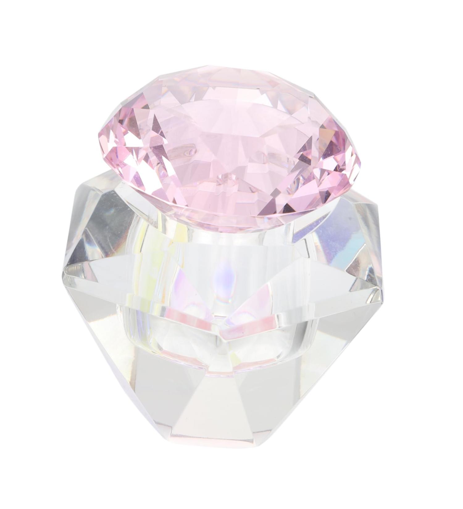 POPETPOP 1pc Nail Art Crystal Cup Glass Container with Lid Nail Powder Dish Nail Monomer Liquid Bowl Glass Nail Dish Transparent Nail Polish Crystal Nail Art Cup White Crystal Cup Bowl Care 5.5x5.5cm Pink - Buy Online on SooperMarket.com