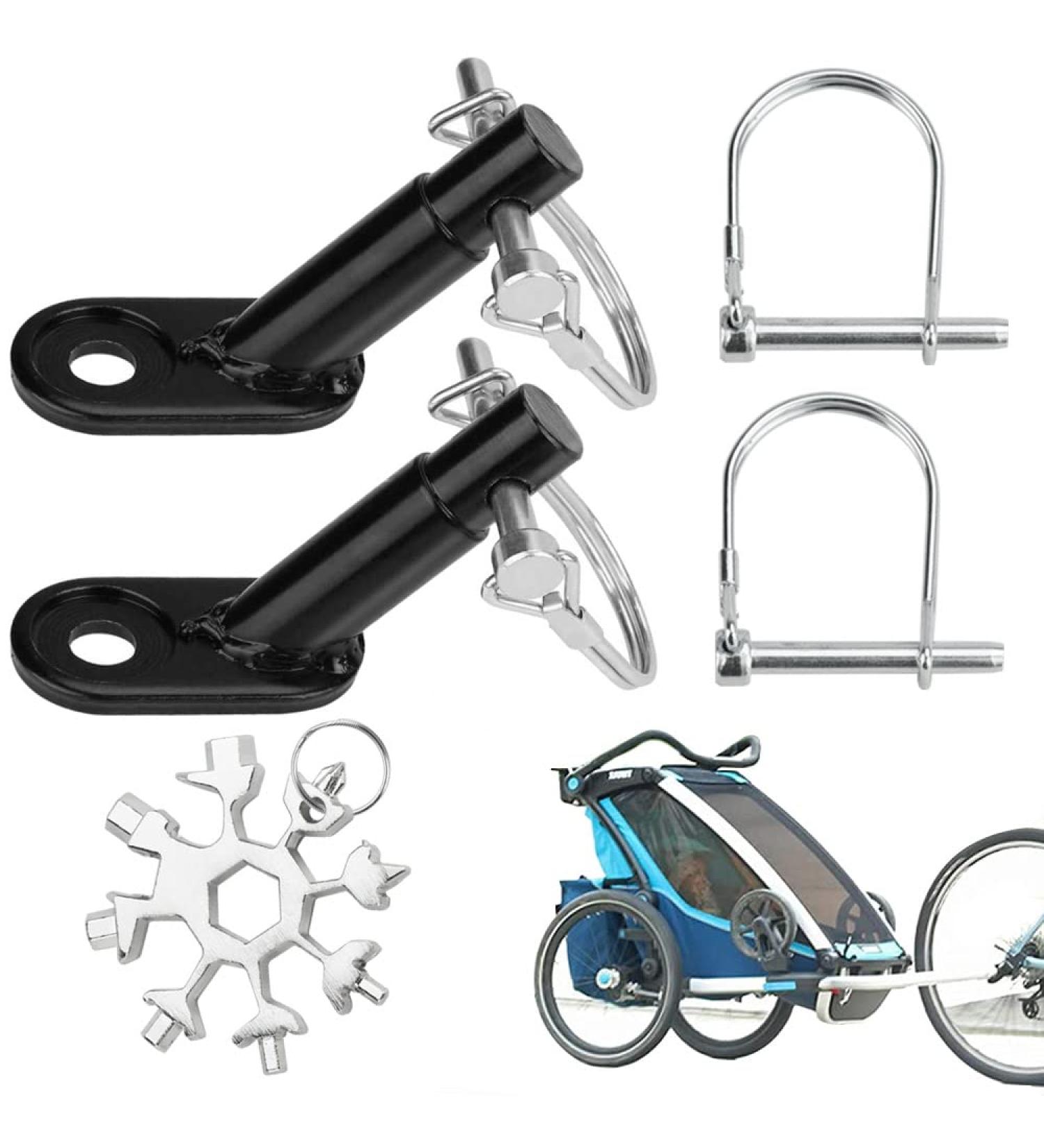 Buy DikeBAO 2-Piece Universal Bike Trailer Coupling for Kids & Dogs | Safe & Versatile Bicycle Trailer Support with Safety Pens & Key - Buy Online on SooperMarket.com