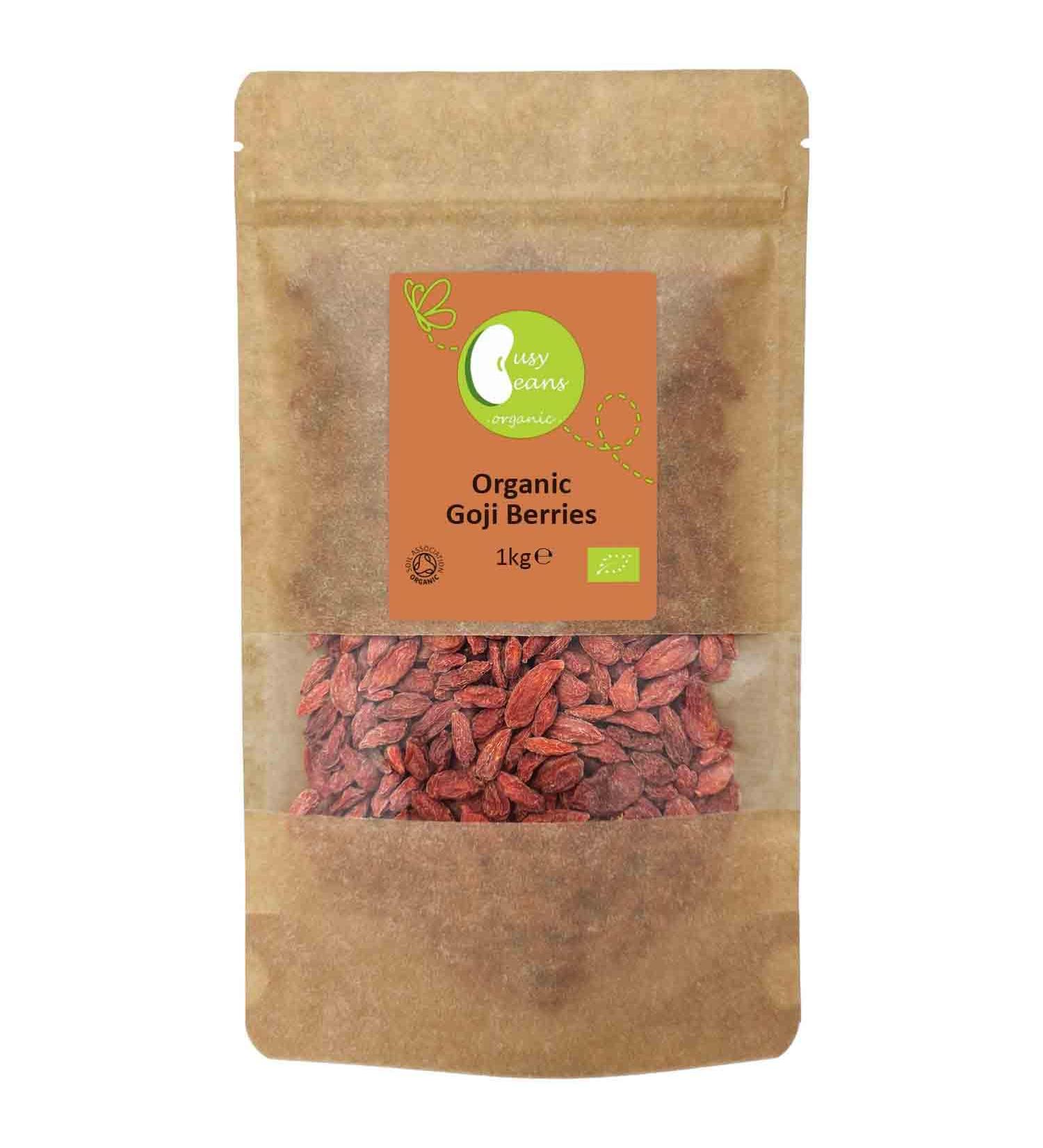 Organic Goji Berries - Certified Organic - by Busy Beans Organic (1kg) - Buy Online on SooperMarket.com