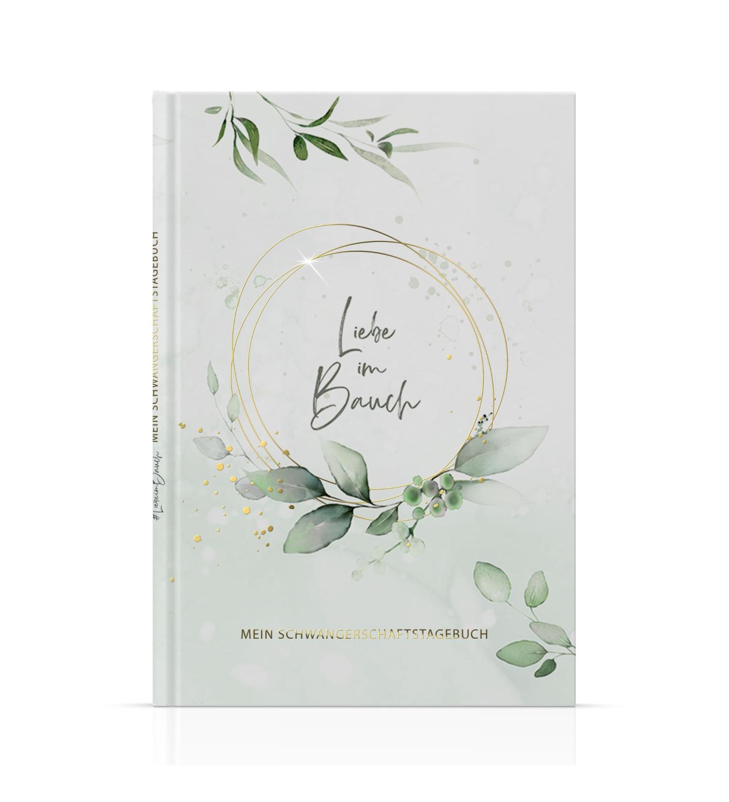Meinbaby123 Premium Gold-Plated Pregnancy Diary - Gift for Expecting Moms | Mint Eucalyptus - Buy Online on SooperMarket.com