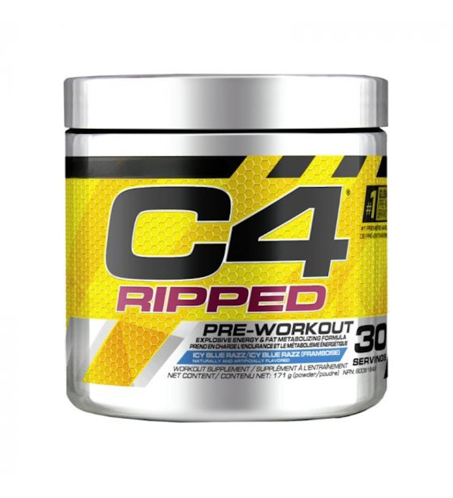 C(4) Ripped Pre-Workout | Thermogenic Pre-Workout Powder | Energy & Weight Management | Caffeine Beta Alanine L-Carnitine Tartrate | Sugar Free Zero Calorie | 30 Servings (Icy Blue Razz) Icy Blue Razz 30 Servings - Buy Online on SooperMarket.com