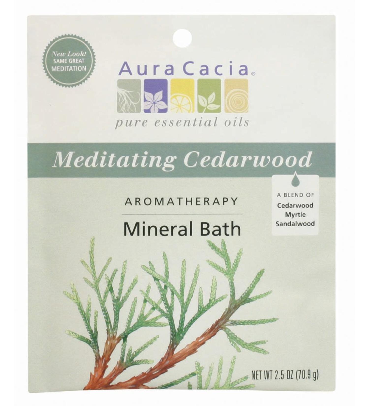 Aura Cacia Aromatherapy Mineral Bath Meditating Cedarwood 2.5 Ounce (Pack of 6)