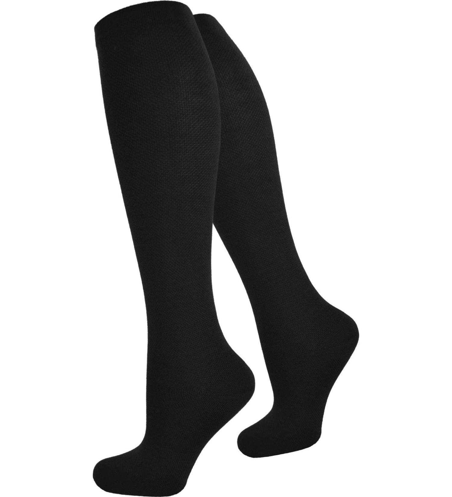 Buy Normani 2 Pairs Compression Stockings - Travel Knee Highs for Men & Women with Support - Hand-Linked Lace - 47-50 Black - Buy Online on SooperMarket.com