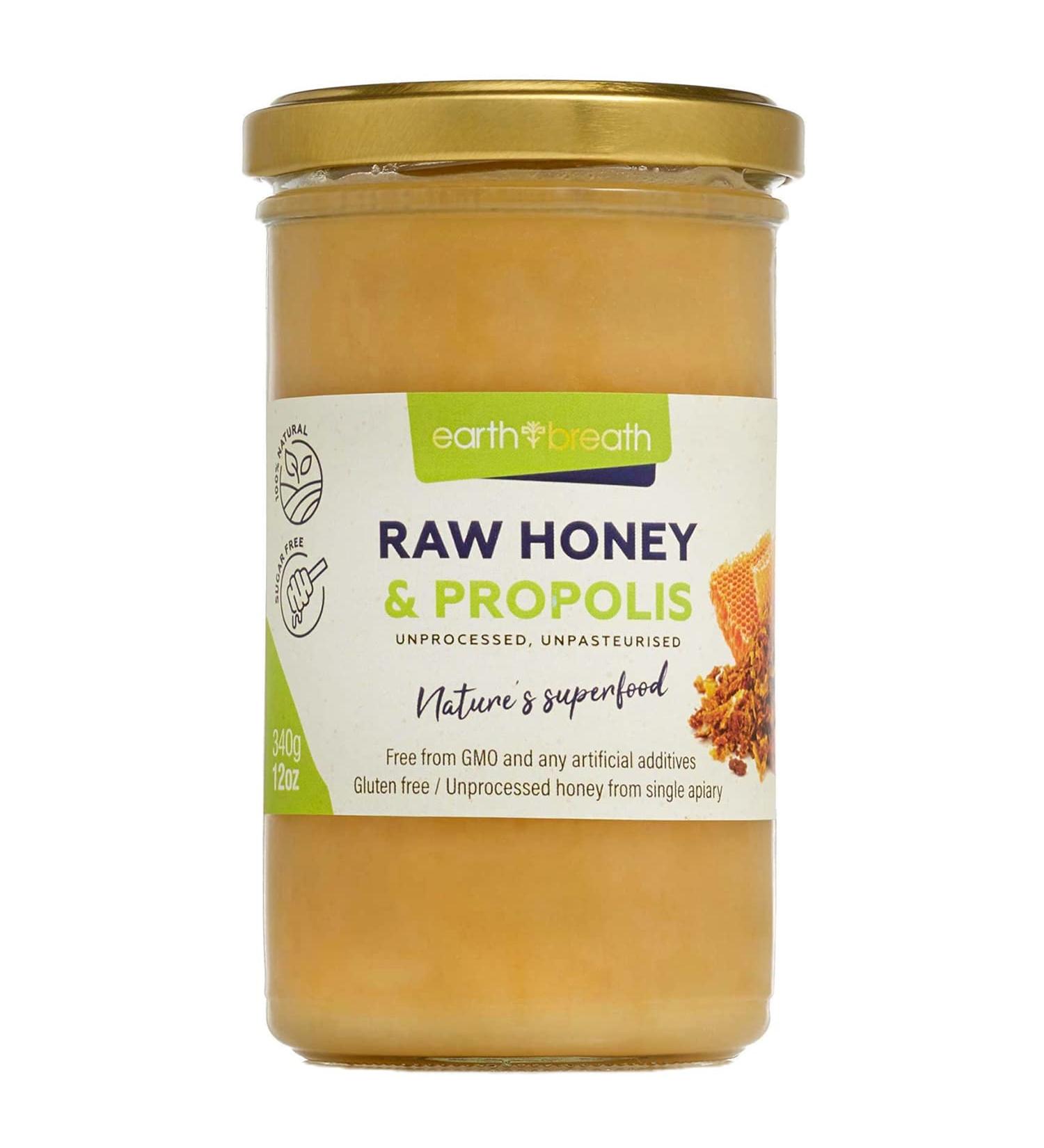 Earthbreath Honey with Propolis 340g - Raw Pure Natural Immunity Support - Buy Online on SooperMarket.com