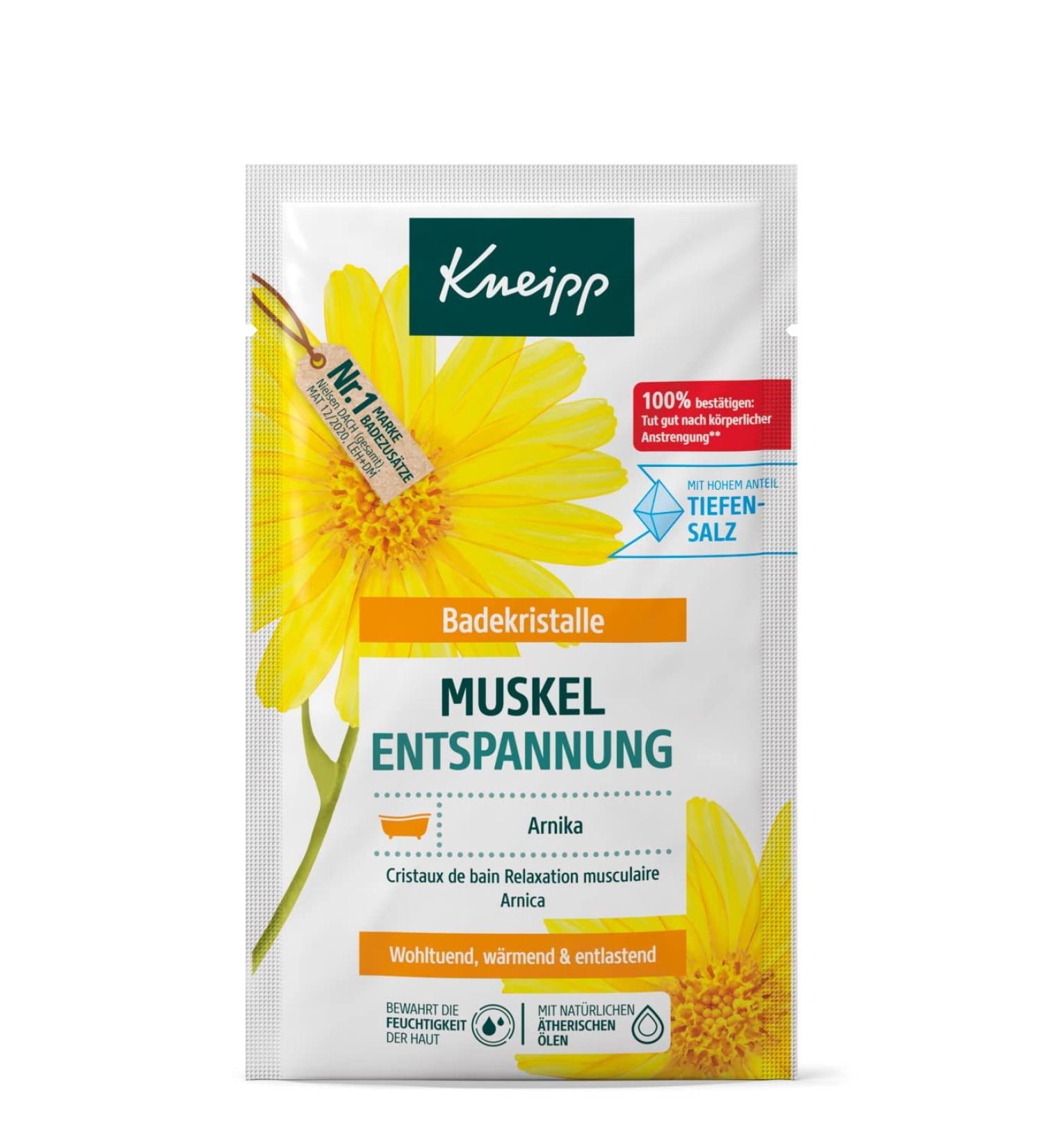 Kneipp Bath Crystals for Muscle Relaxation with Arnica - Soothing & Warming Relief 60g (1 Pack) - Buy Online on SooperMarket.com