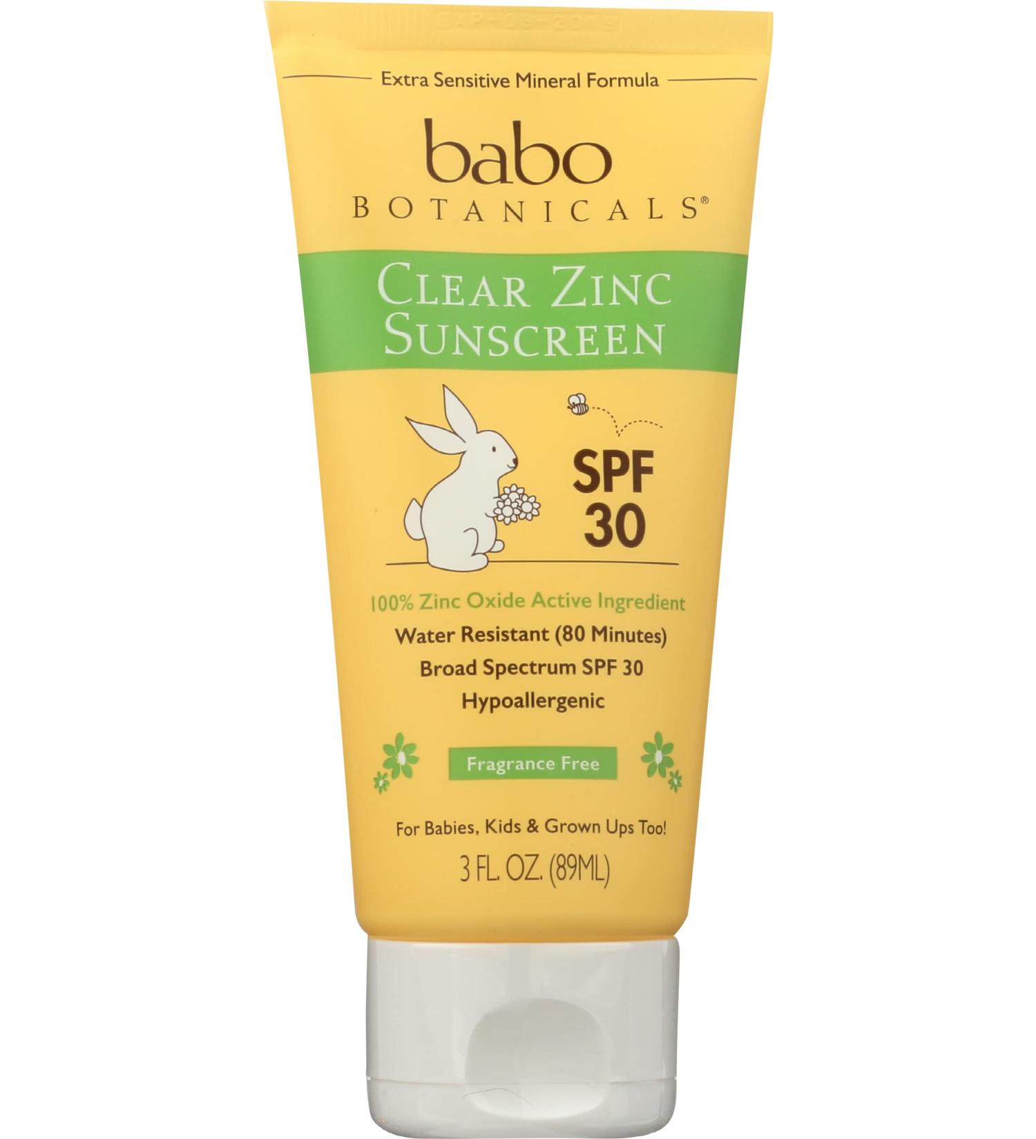 Babo Botanicals Clear for Babies Fragrance Free Zinc Sunscreen Lotion - SPF 30-3 fl oz Pack of 1