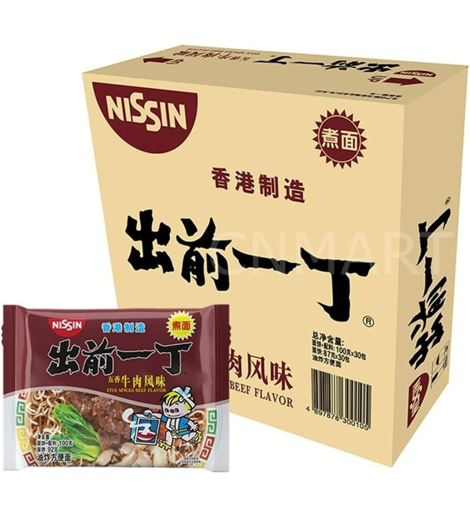 Nissin Five Spice Beef Flavour Demae Ramen Instant Noodles - 100g (Pack of 30) by CNMART - Buy Online on SooperMarket.com