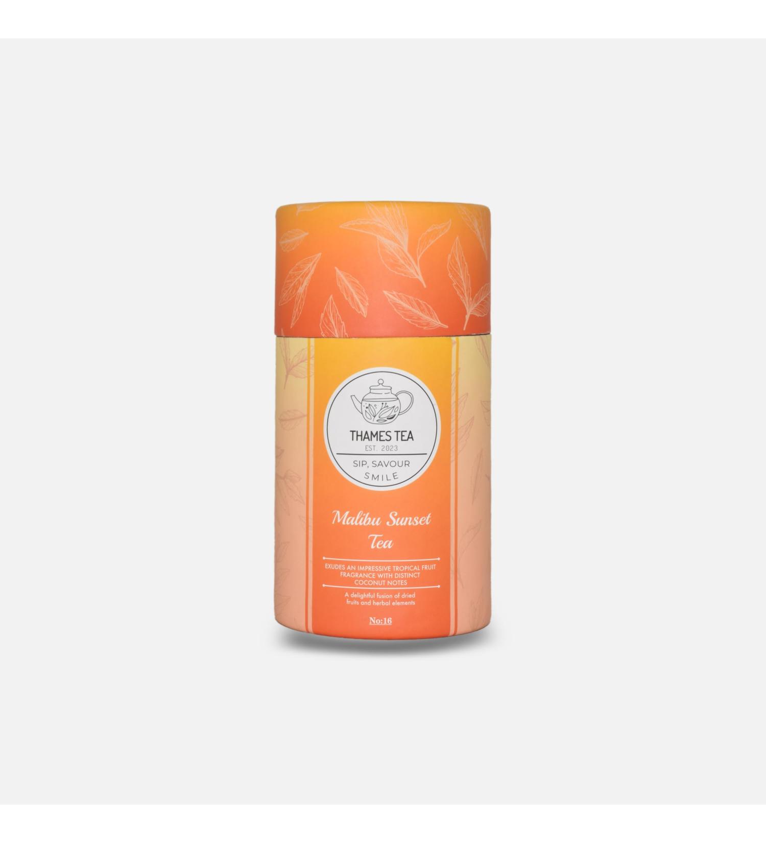 Thames Tea Premium Selection: Malibu Sunset Tropical Fruit Loose Leaf Tea in Tubebox - Buy Online on SooperMarket.com