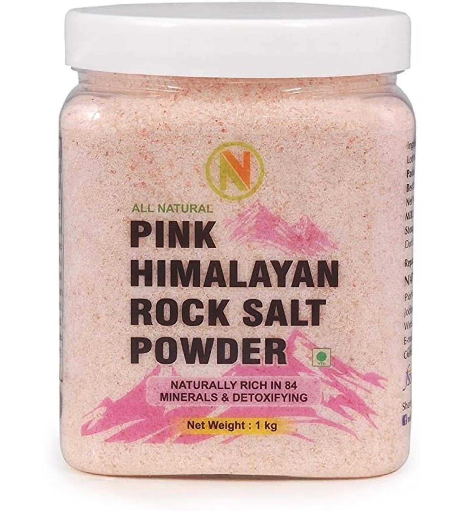 QURA Himalayan Pink Rock Salt Powder 1 Kg Jar Pack for Healthy Cooking Weight Loss & Salt Flush  - Buy Online on SooperMarket.com