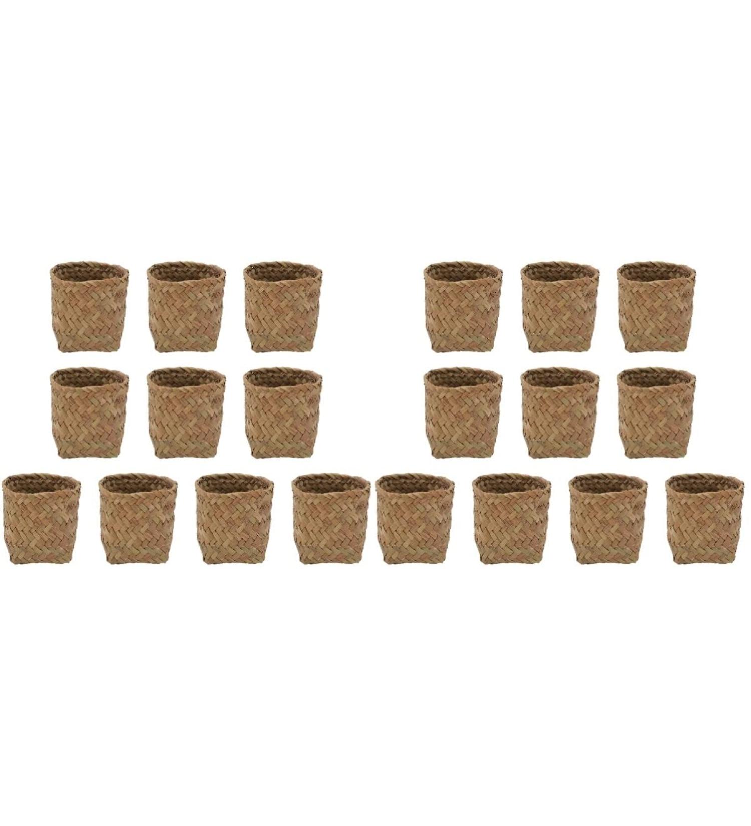 Cabilock 20pcs Wicker Baby Exquisite Grocery Flower Handwoven Crafts Chip Mini Makeup For Dollhouse Ring Natural Bamboo Sweet Goodies Portable Plant Favor Outdoor Anniverary Seagrass - Buy Online on SooperMarket.com