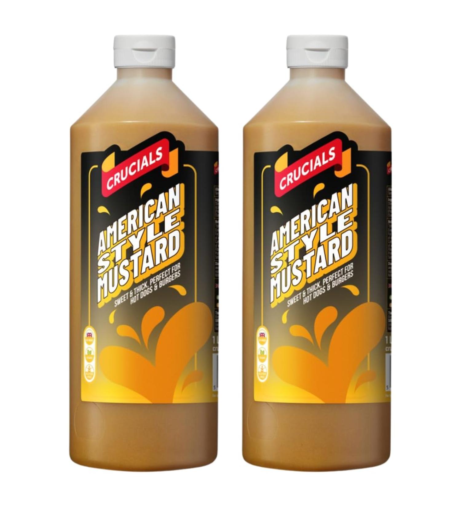 Mustard Bundle With Crucial American Style Mustard Squeezy Sauce 1ltr (2 Pack)