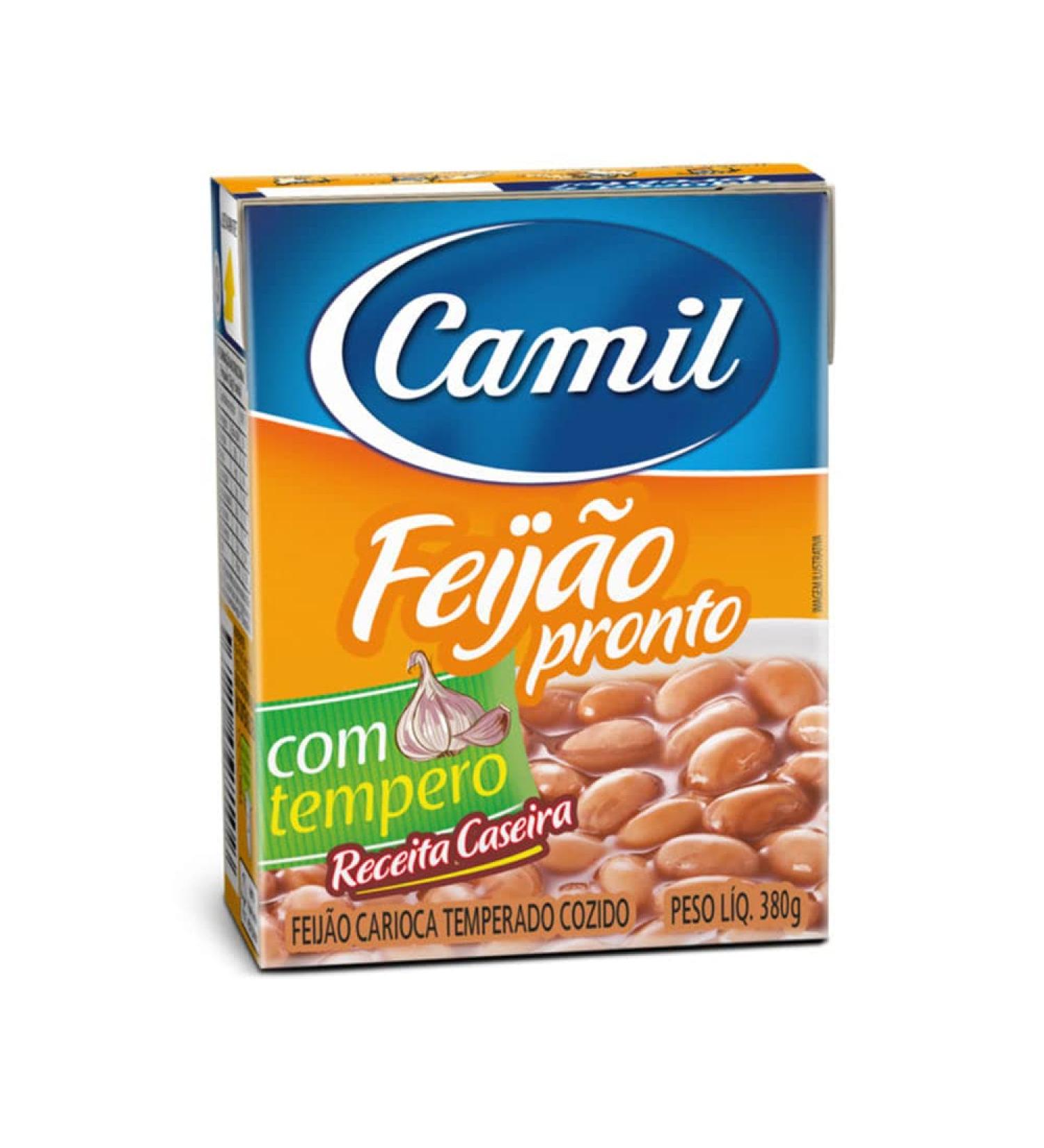 Feijao Pronto Camil Cooked and Seasoned Carioca Beans 380g Ready to eat Easy and fast to prepare beans - High Protein - Gluten Free