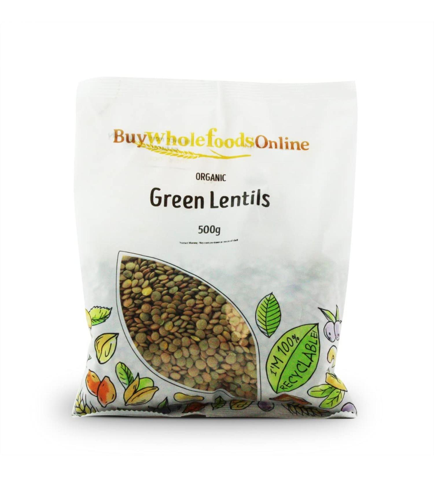 Organic Green Lentils 500g (BWFO)