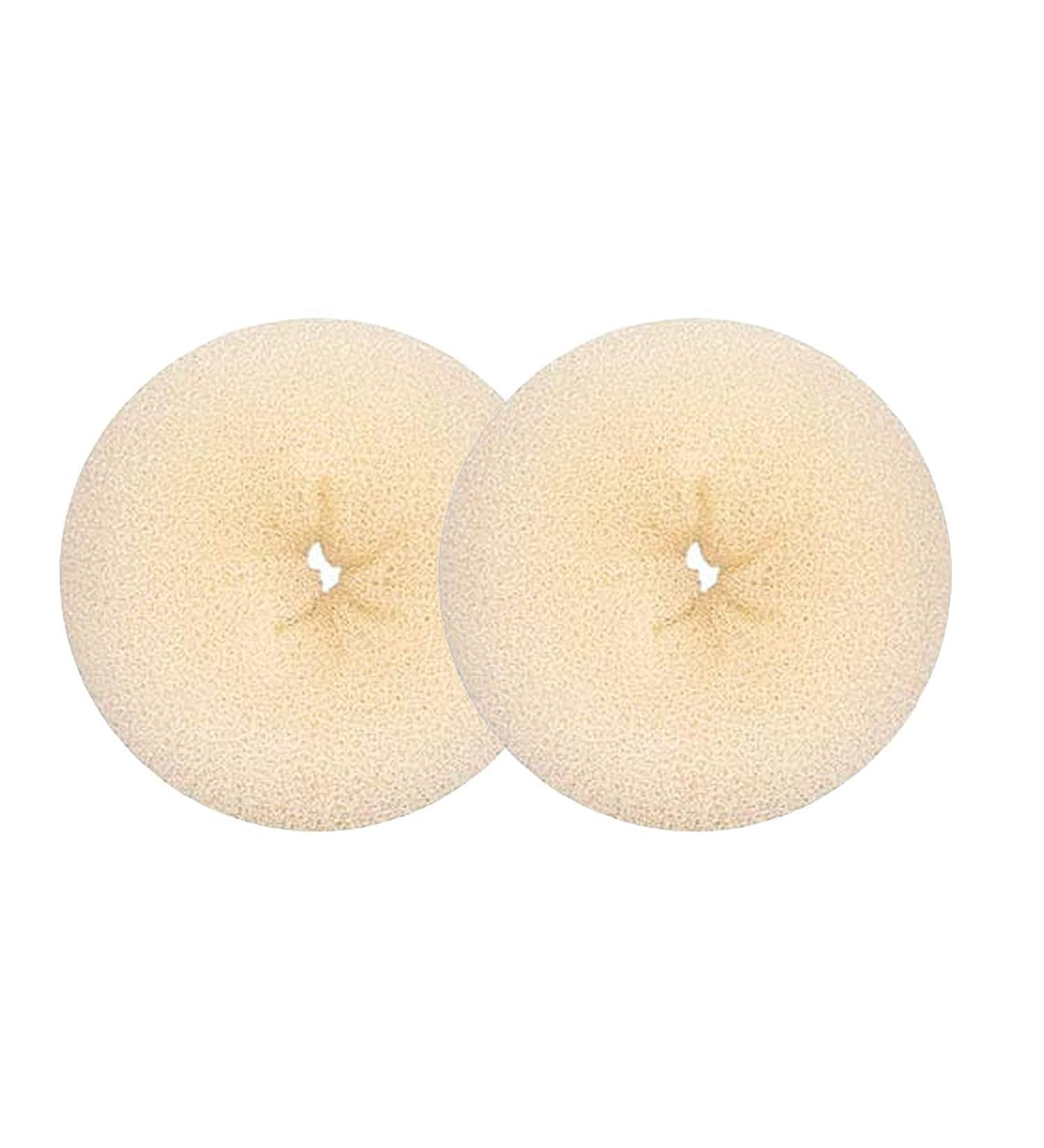 WACURRENTHYD Blonde Kid Hair Donut Bun Maker 2PCS - Small 2.5 Inch Beige Chignon Doughnut Shaper for Short and Thin Hair - Buy Online on SooperMarket.com