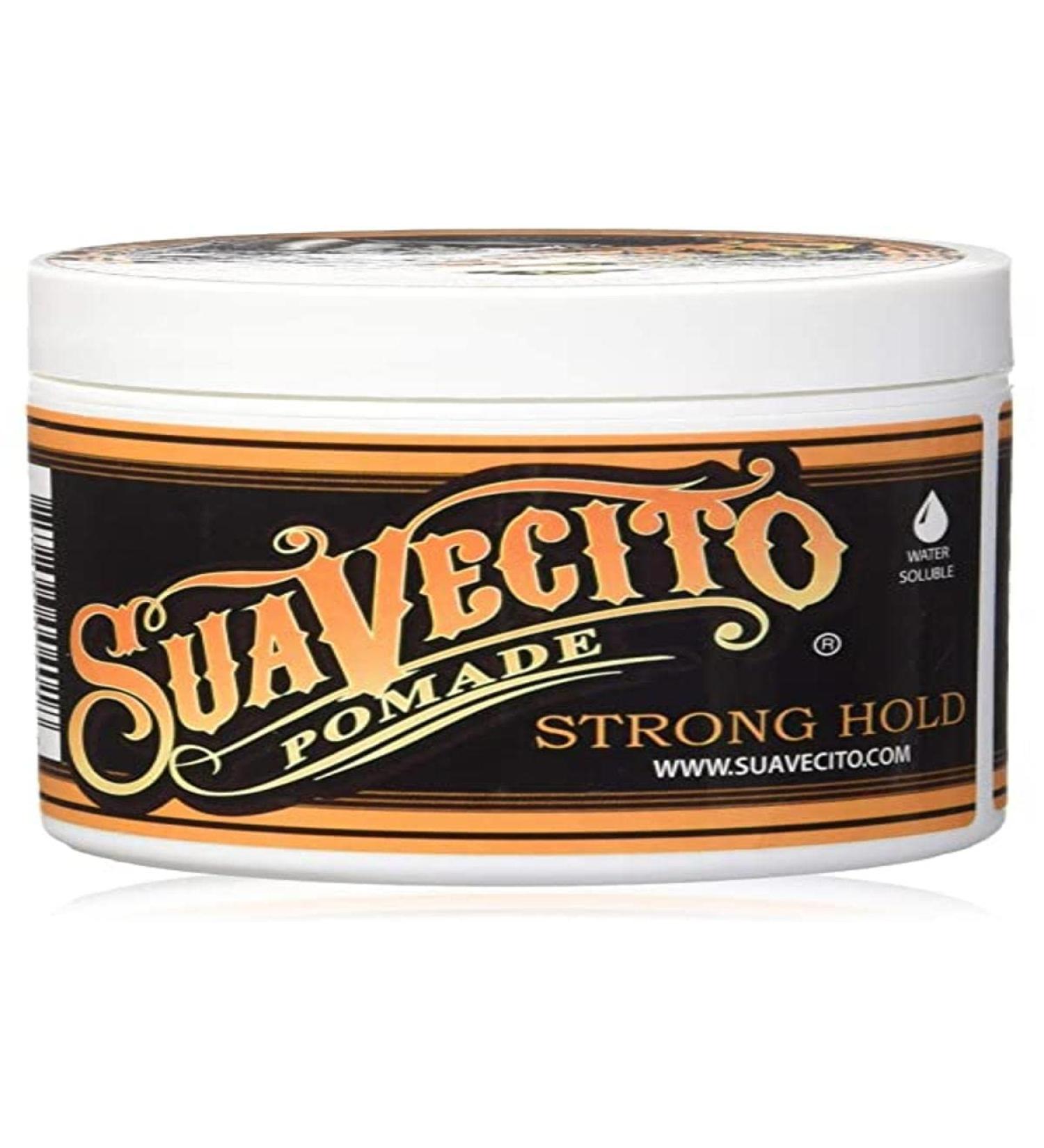 Suavecito Pomade Firme (Strong) Hold 4 oz, 1 Pack - Strong Hold Hair Pomade For Men - Medium Shine Water Based Wax Like Flake Free Hair Gel - Easy To Wash Out - All Day Hold For All Hair Styles Fresh 4 Ounce (Pack of 1)