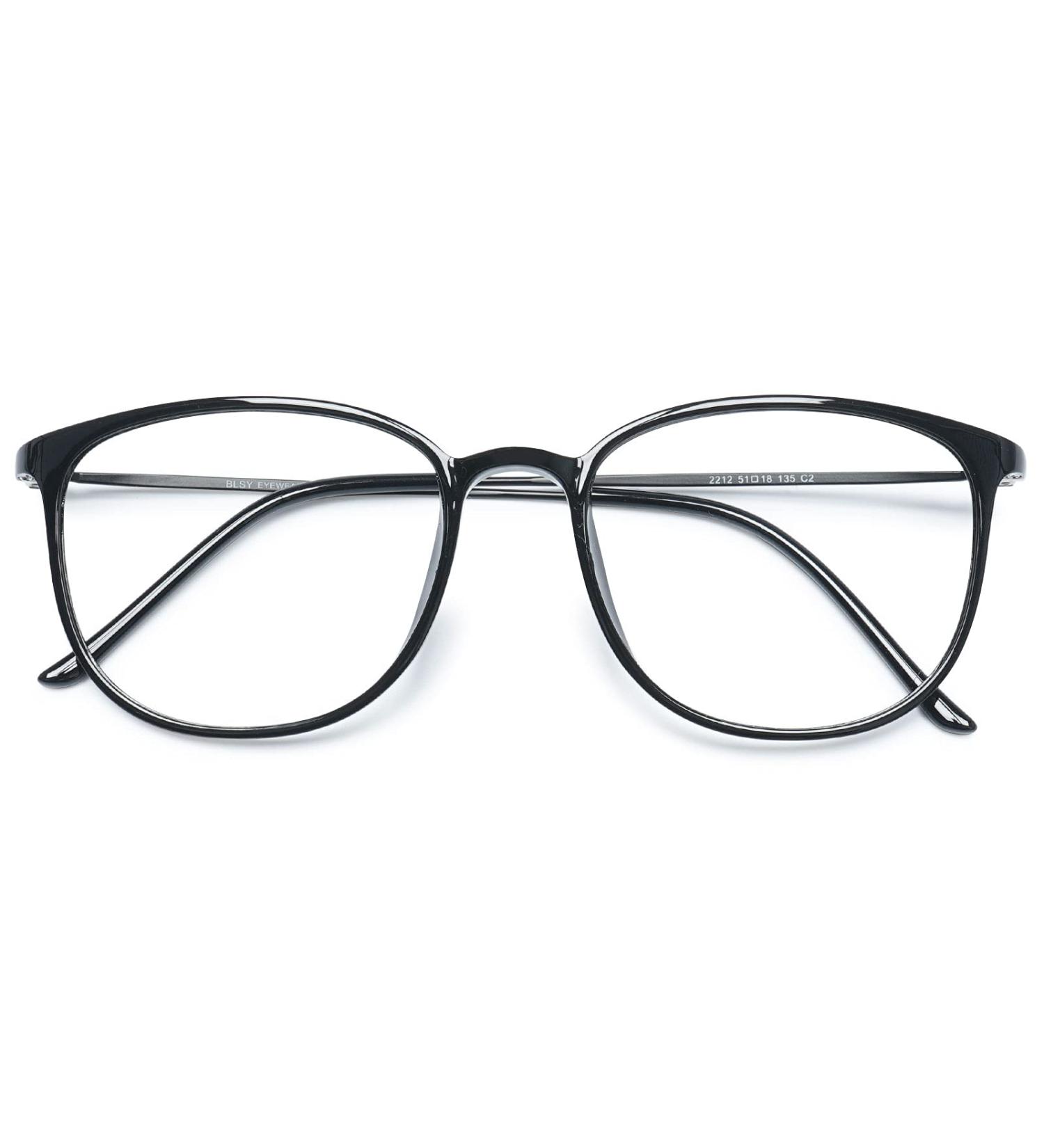 Koosufa Classic Retro Glasses Frames for Men & Women - Ultra Light Thin Panto Nerd Glasses with Case - Stylish TR90 Black Frames - Buy Online on SooperMarket.com