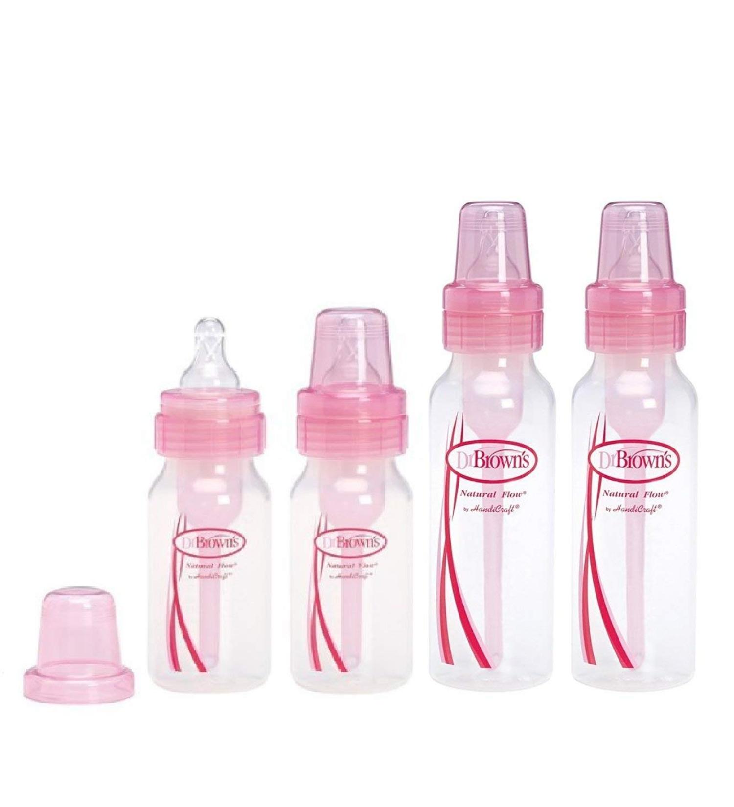 Dr. Browns Pink Bottles 4 Pack (2-8 oz Bottles) and (2-4 oz Bottles)