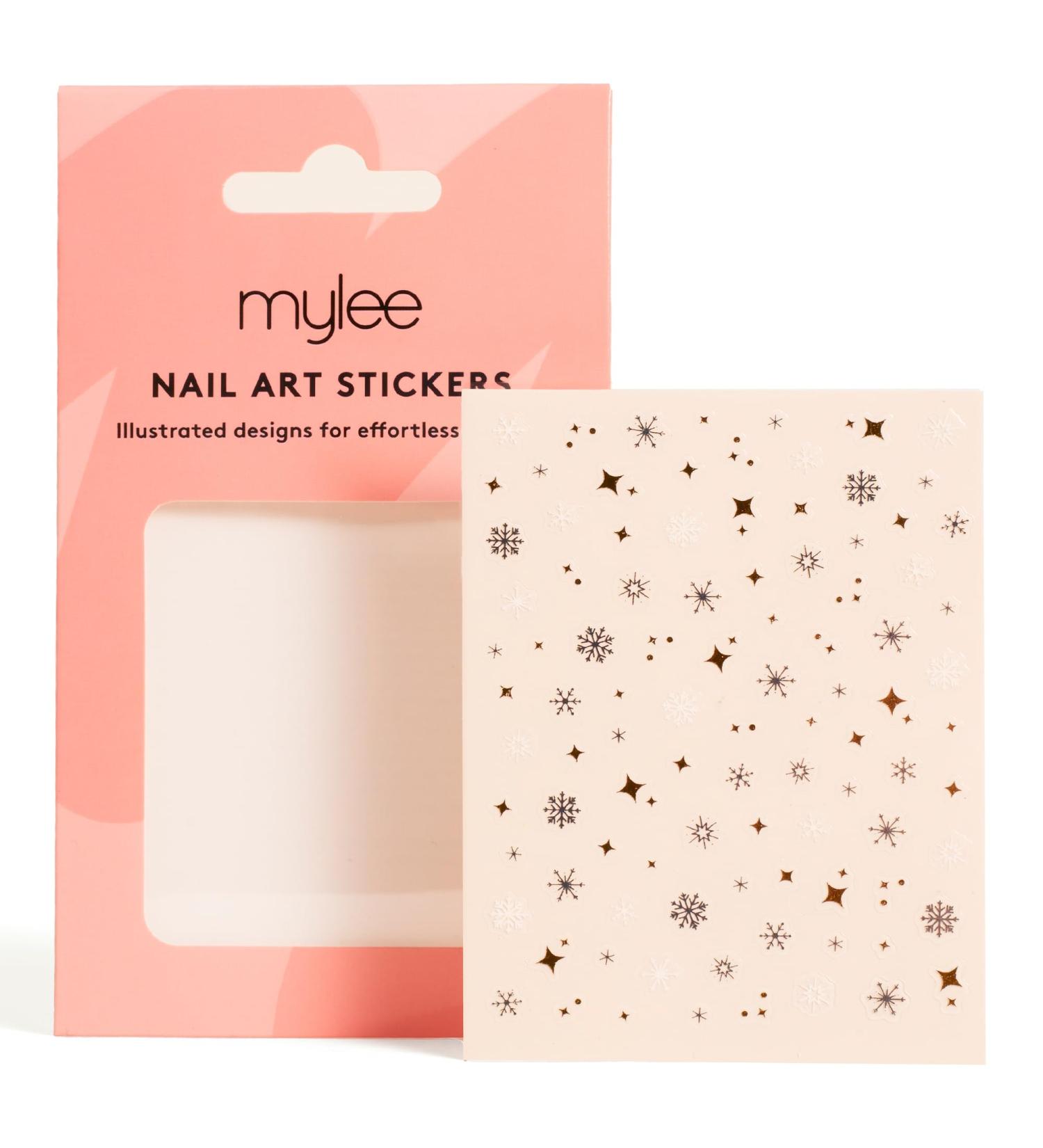 Mylee Nail Art Stickers - Snow Day - Self-Adhesive Metallic and Colourful Decorations DIY Nail Design Decoration 4 Seasons Leaves & Flowers Snowflakes Moons & Stars Hearts & Butterflies 1 - Snow Day - Buy Online on SooperMarket.com