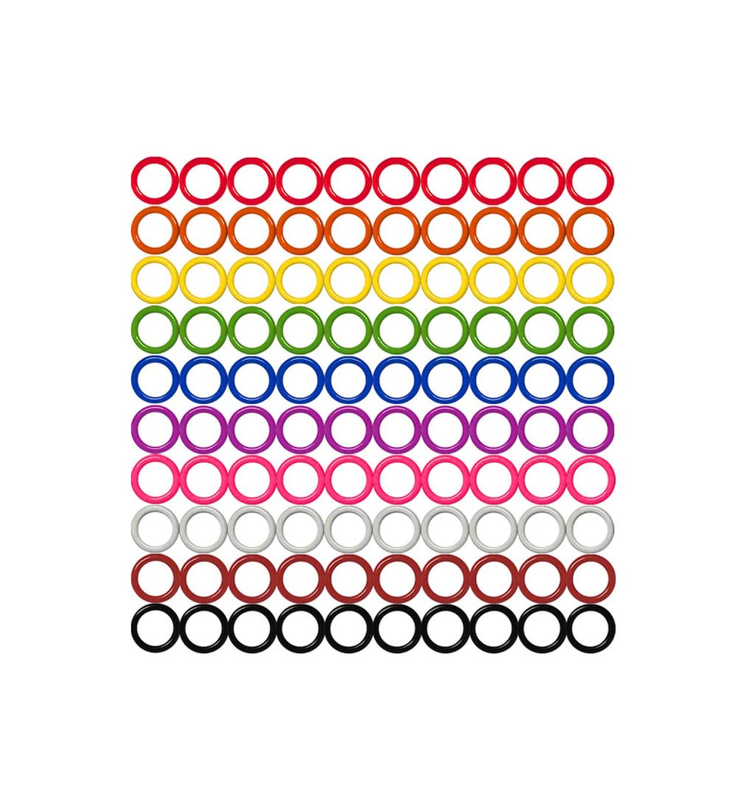 Colorful Iron O-Rings & Stitch Ring Markers for Knitting/Crochet - 100pcs | Small (6mm) Diameter | 10 Colors Included - Buy Online on SooperMarket.com