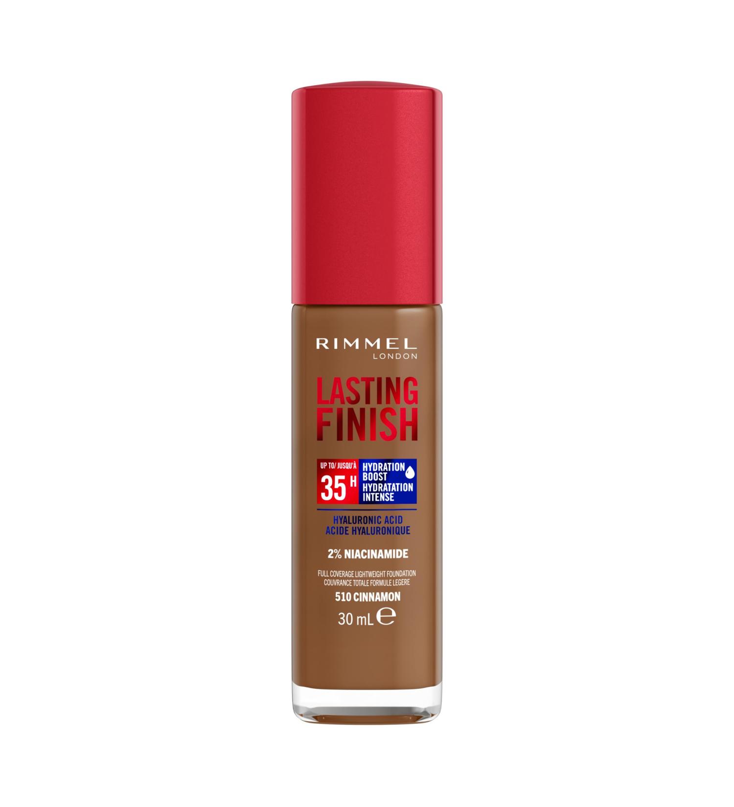 Rimmel London - Lasting Finish 35 Hour Foundation Long-Wearing Hydrating Vegan Formula Full-Coverage - Cinnamon 1 count (Pack of 1) Cinnamon - 510 - Buy Online on SooperMarket.com