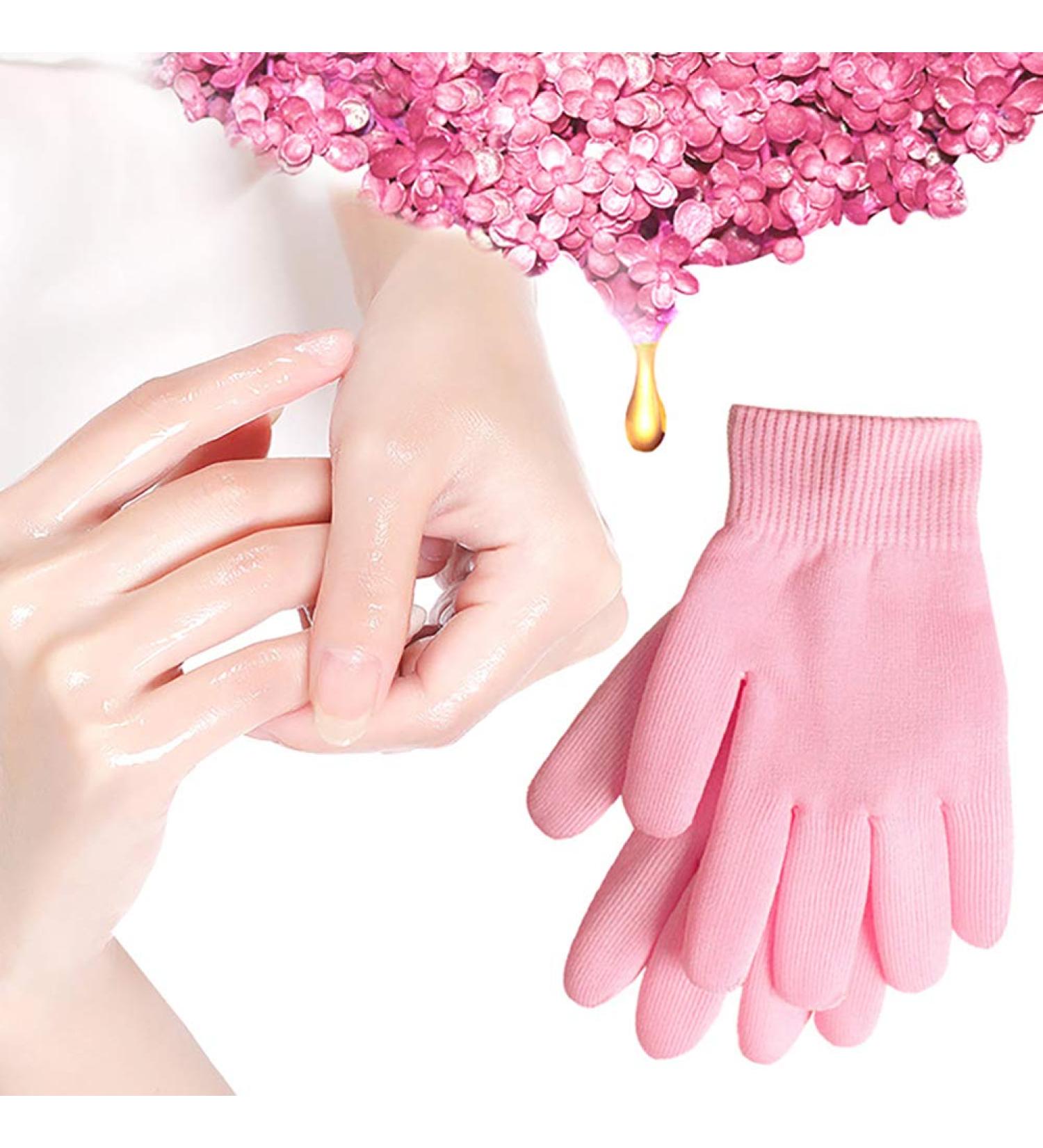 Moisturizing Spa Gloves - Unisex Pink Gel Gloves for Softening & Whitening | Best Spa Treatment - Buy Online on SooperMarket.com