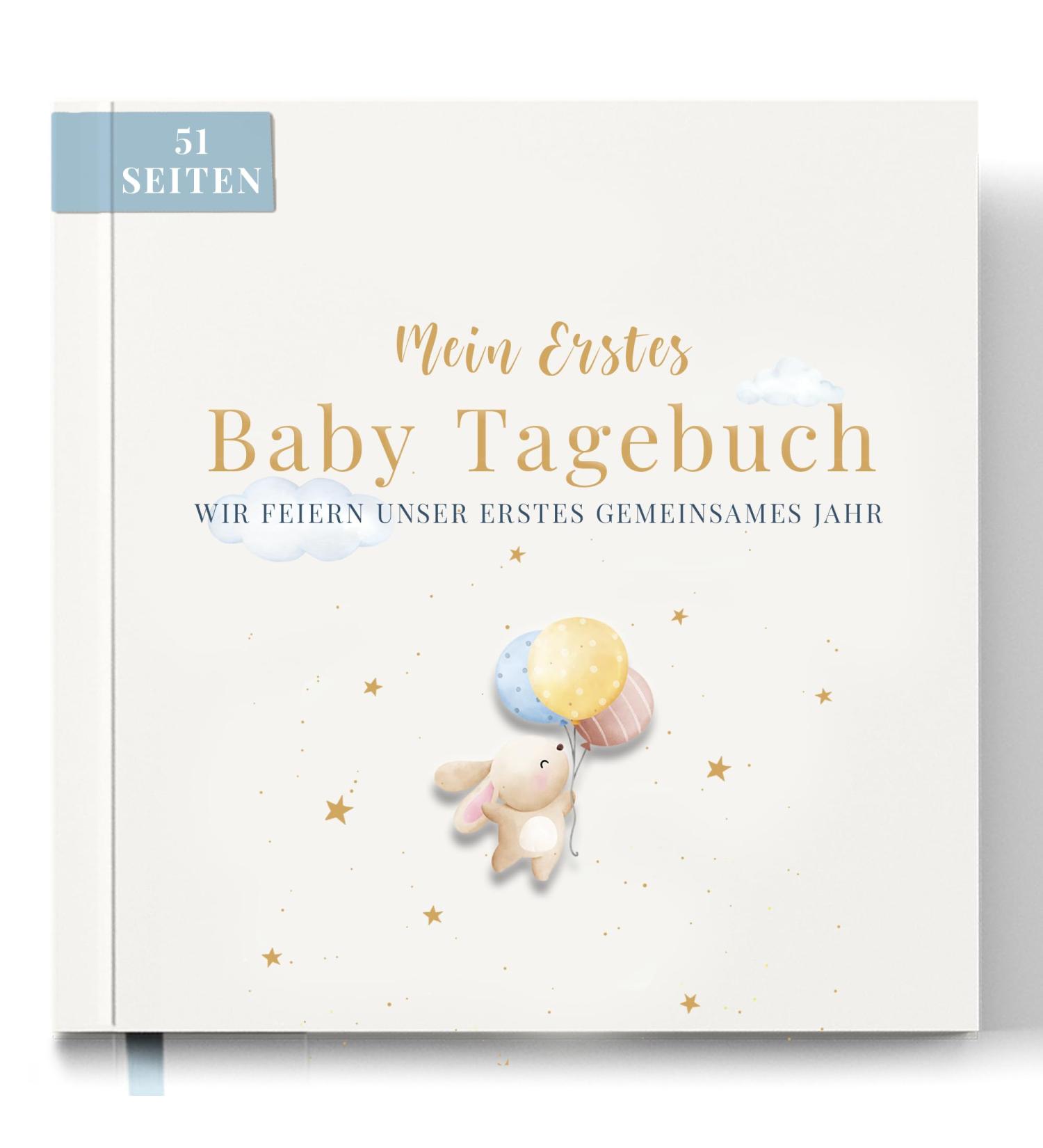 Tiny Trees Baby Diary - My First Year (Hare) | 51 Pages Gift Box Included | Baby Milestone Book & Photo Album - Monthly Birthdays in German - Buy Online on SooperMarket.com