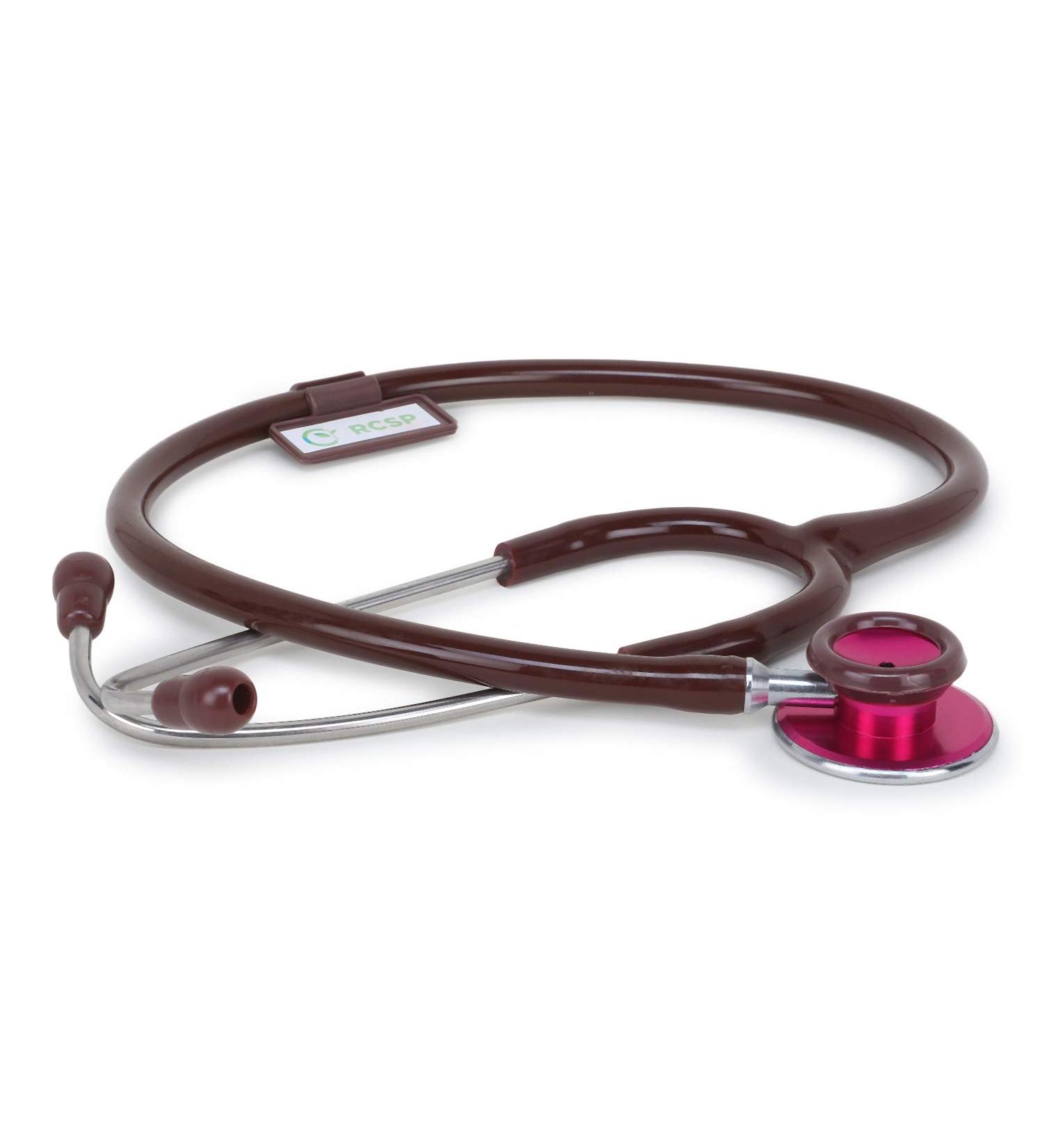 Buy Lightweight Acoustic Stethoscope for Doctors & Medical Students - Adult Size Flexible Tube Soft Ear Knobs - Micro Al in Chocolate - Buy Online on SooperMarket.com
