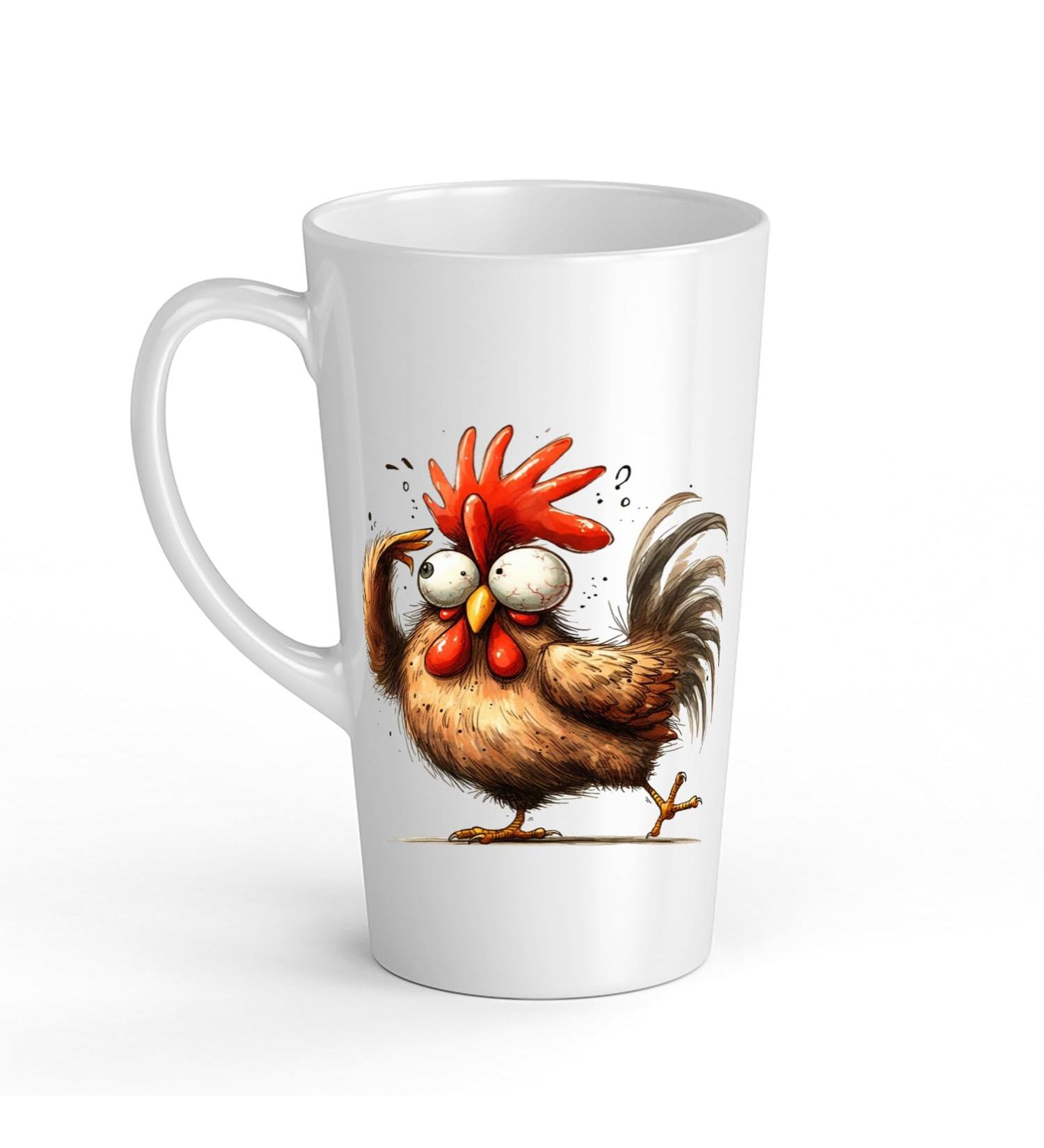 White Ceramic Kids Chicken Mug - Large 483 ml Perfect for Hot Chocolate or Milk Fun and Easy to Use