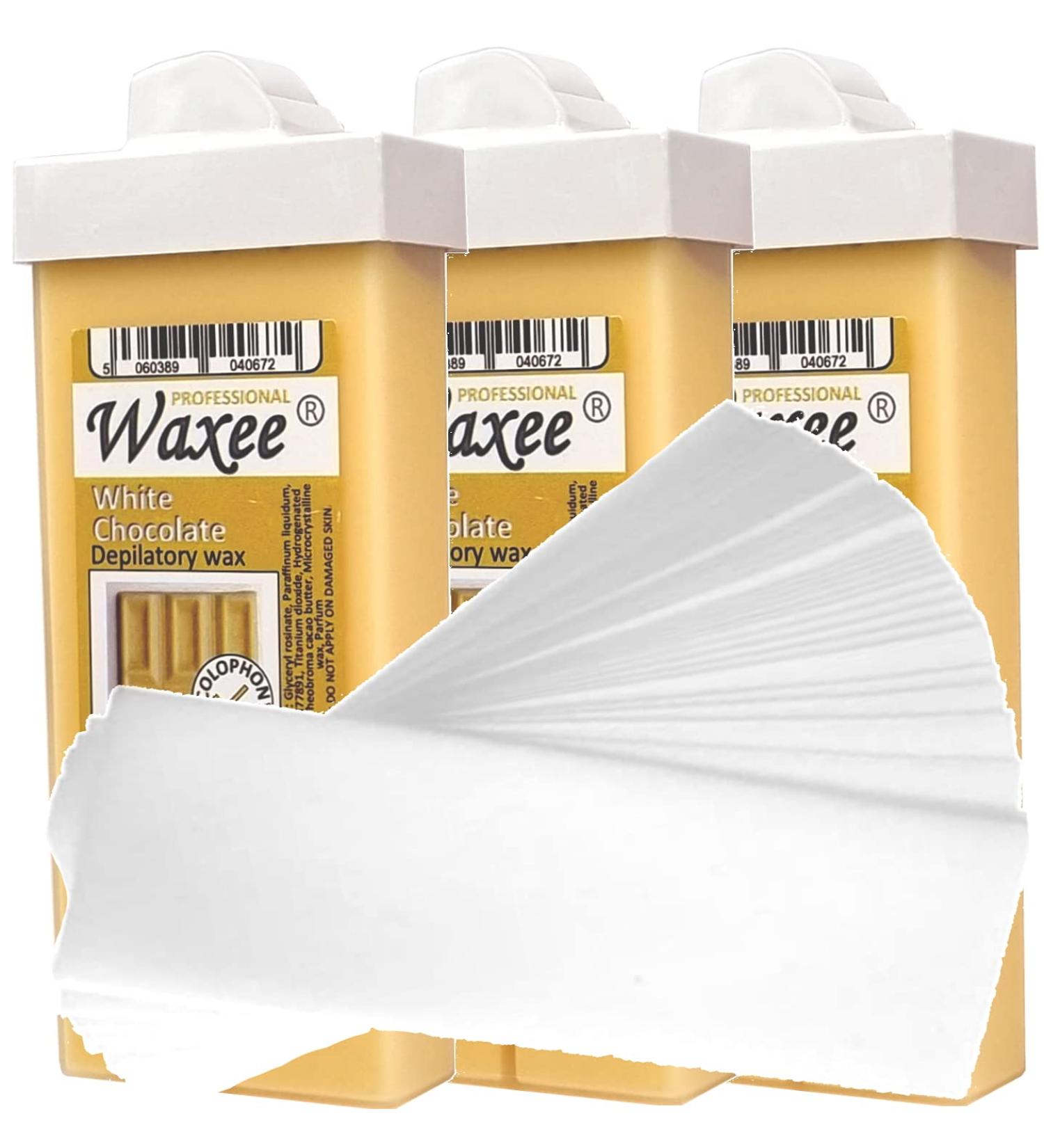 3 x 100ml Roll On Roller Wax Cartridges + 50 Waxing Strips - Waxee - Buy Online on SooperMarket.com