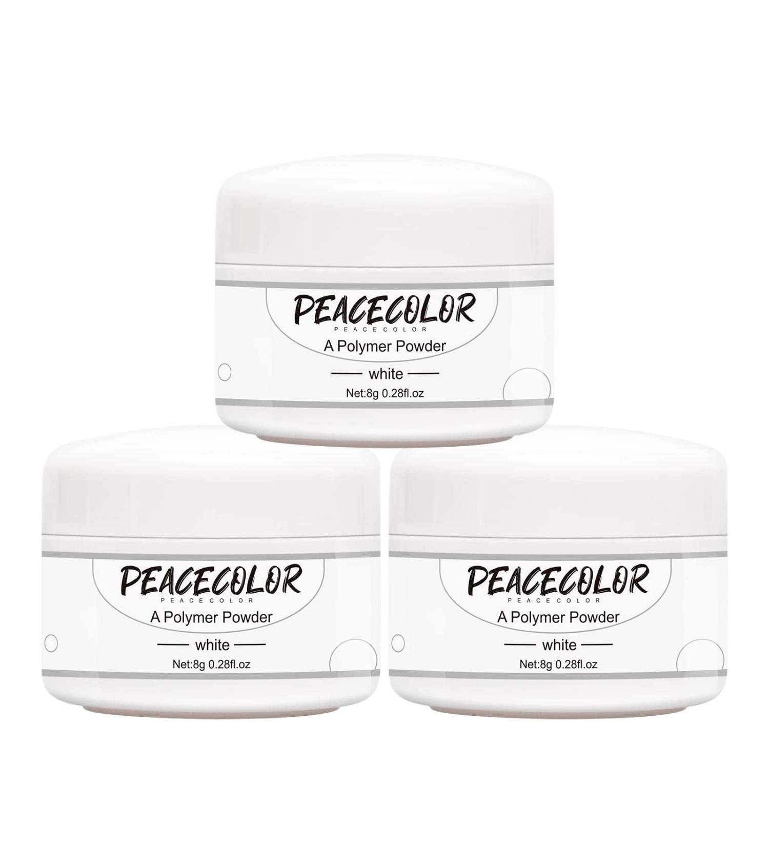 PEACECOLOR 8G 3PC White Acrylic Powder Set Acrylic Nail Kit Professional Acrylic Nail Powder Polymer for Acrylic Nail Extension Carving Nails No Nail Lamp Needed for Home and Salon Use color 178 - Buy Online on SooperMarket.com