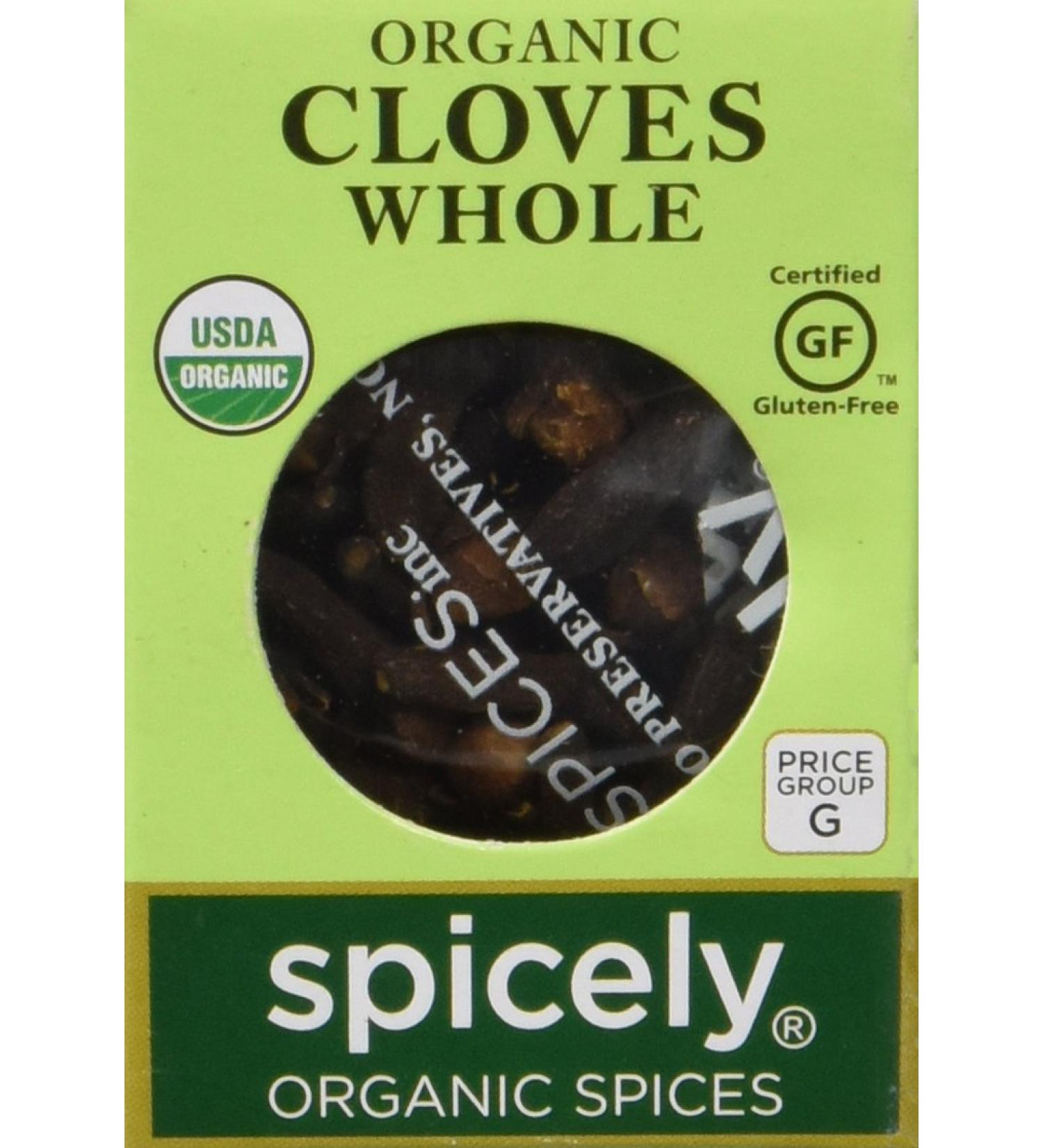 Organic Whole Cloves by Spicely - 0.15 Ounce | Buy Premium Spices Online - Buy Online on SooperMarket.com
