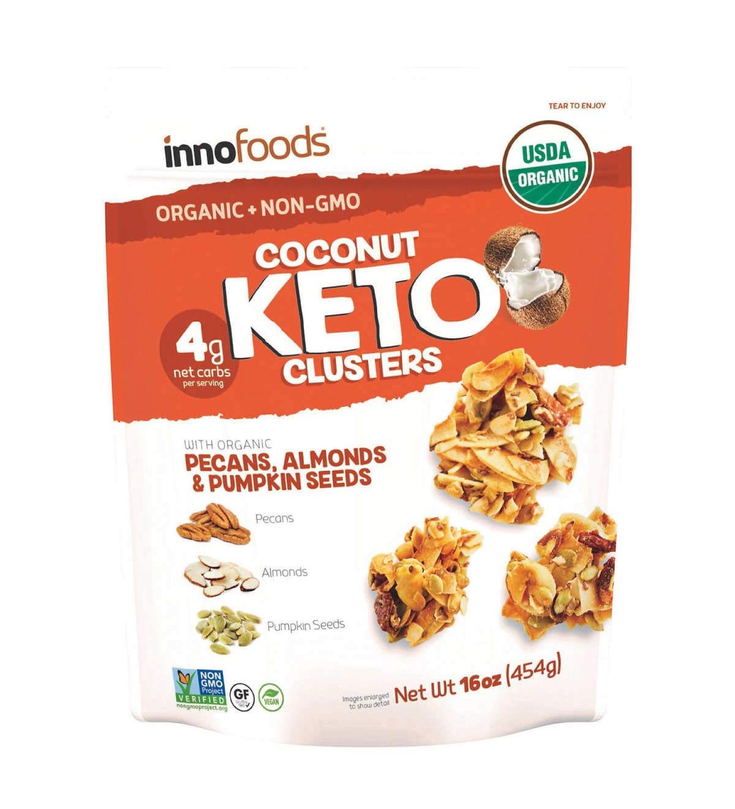 Coconut Keto Clusters with Organic Pecans, Almonds & Pumpkin Seeds - PACK OF 2